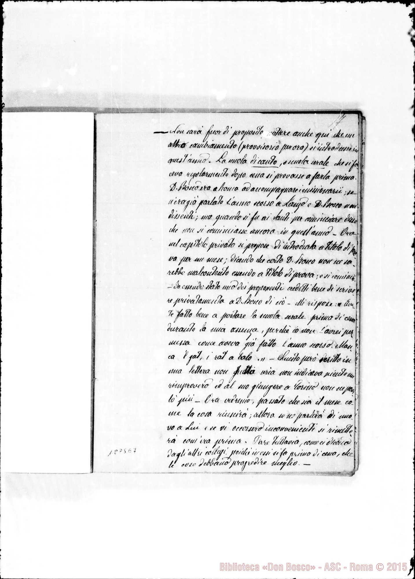 Fotogramma E 7 — Verbali del Cap. Sup. Quaderno I, ms. originale Barberis (1875-1877)