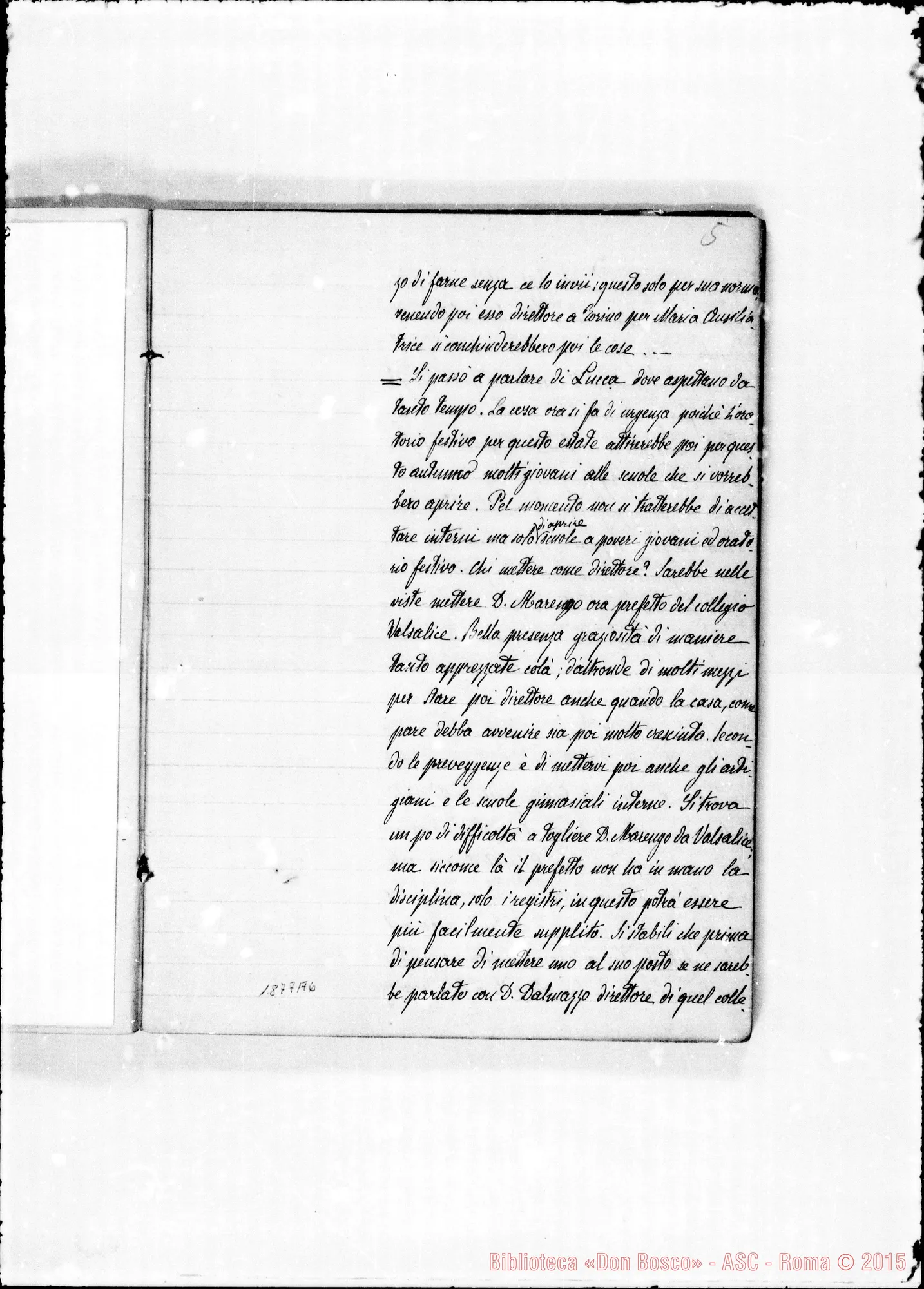 Fotogramma A 6 — Verbali del Cap. Sup. Quaderno II, ms. originale Barberis (1878-1879)