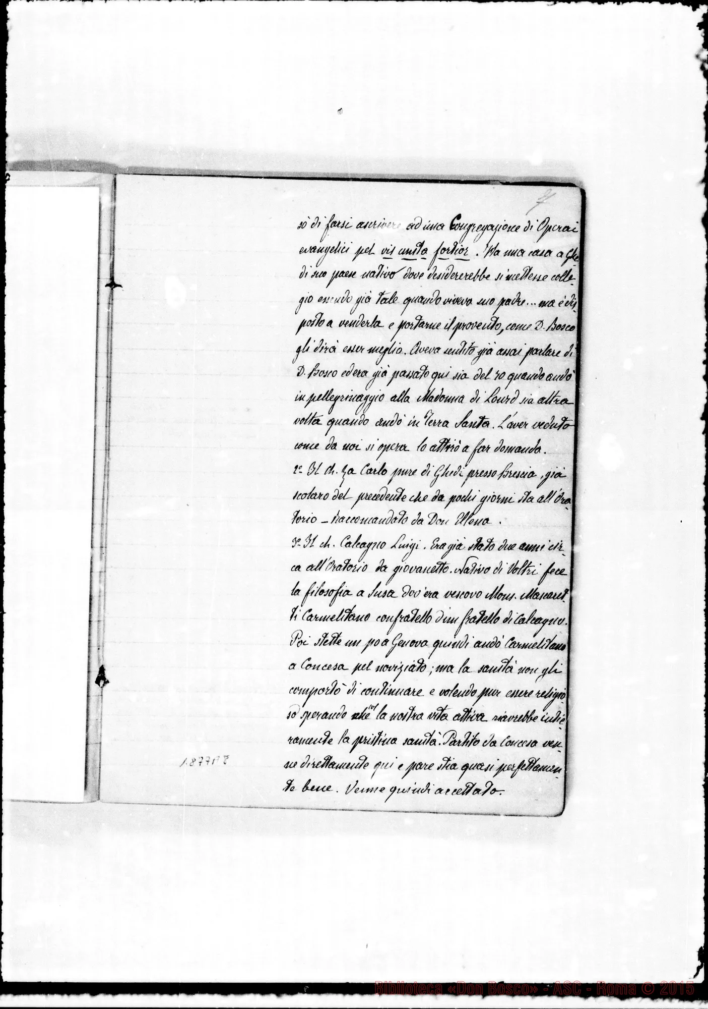 Fotogramma A 8 — Verbali del Cap. Sup. Quaderno II, ms. originale Barberis (1878-1879)