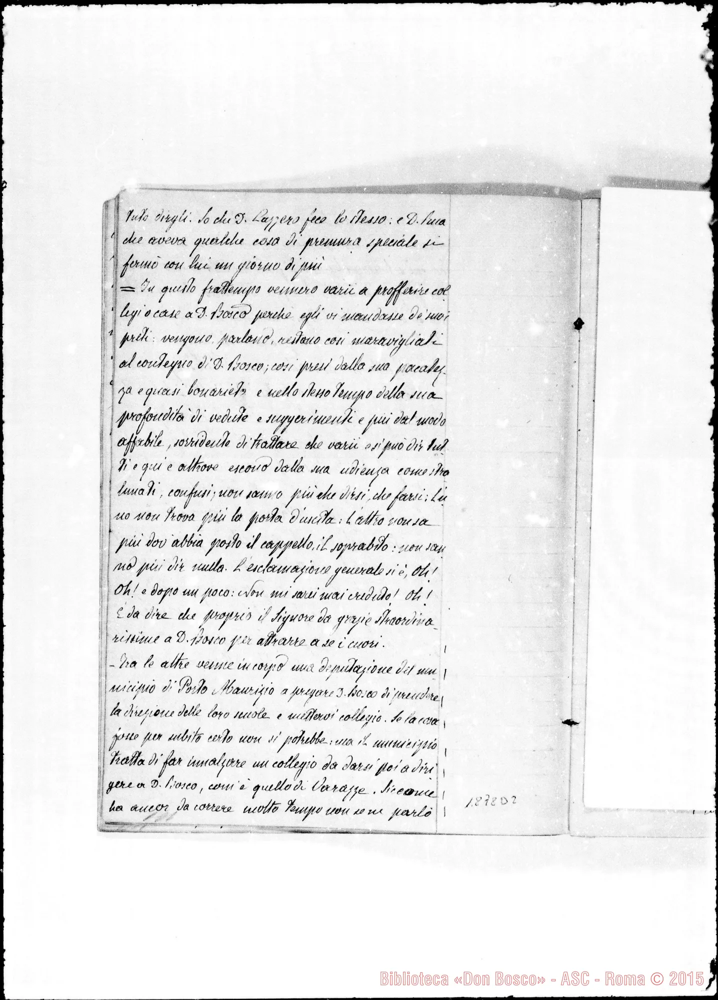 Fotogramma D 2 — D. Bosco ad Alassio nel febbraio 1879. Alla fine del quaderno precedente