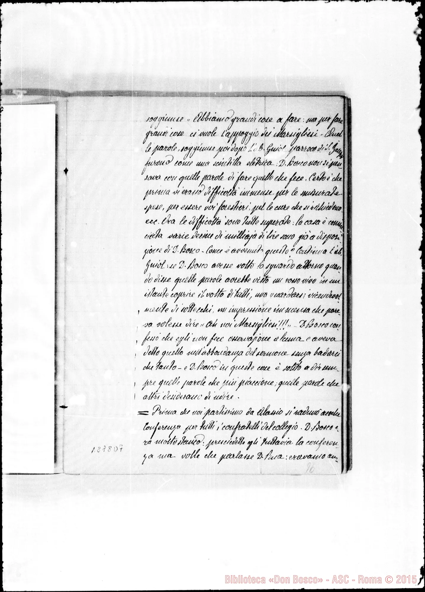 Fotogramma D 7 — D. Bosco ad Alassio nel febbraio 1879. Alla fine del quaderno precedente