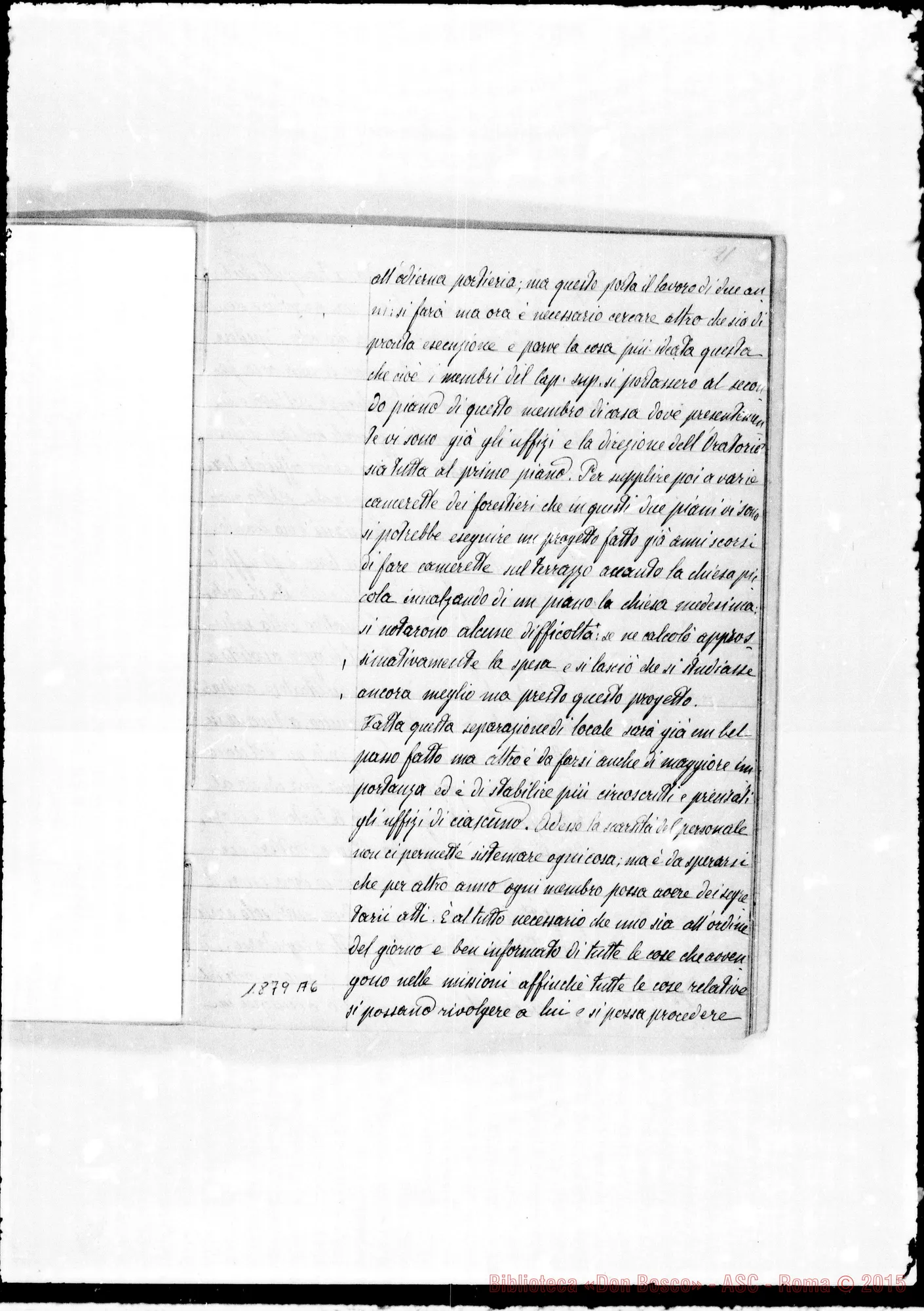 Fotogramma A 6 — Verbali del Cap. Sup. Quaderno III, ms. originale Barberis (aprile-giugno 1879)