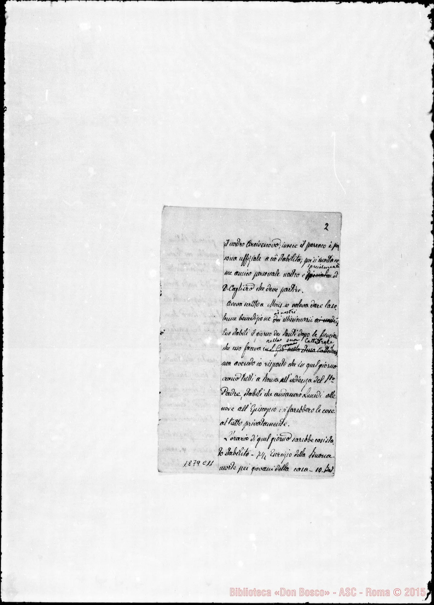 Fotogramma C 11 — Memorie di D. Barberis delle sedute del Cap. Sup. (agosto e novembre 1875)