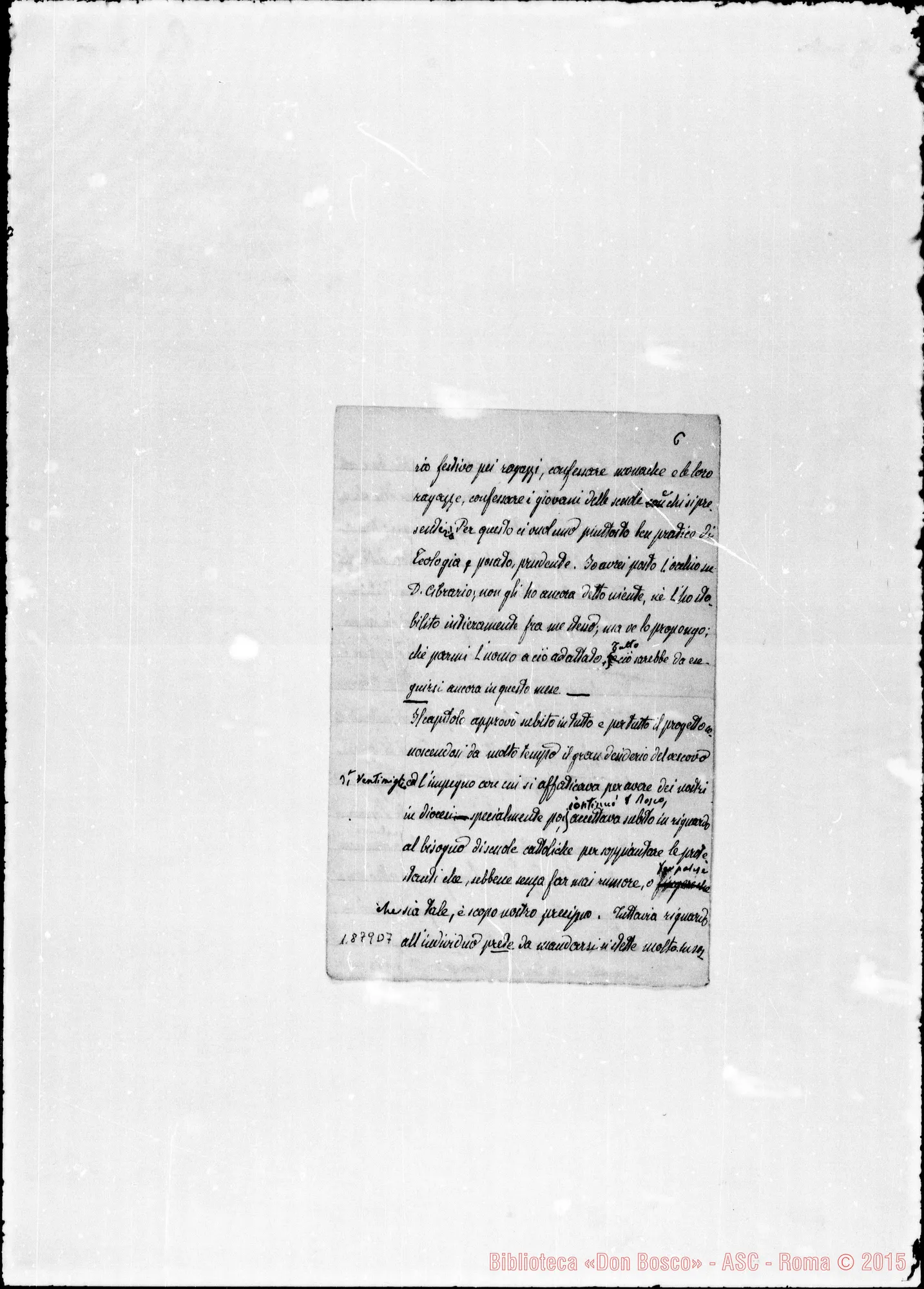 Fotogramma D 7 — Memorie di D. Barberis delle sedute del Cap. Sup. (agosto e novembre 1875)