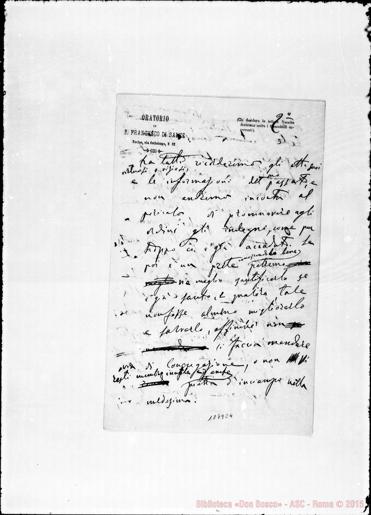 Fotogramma E 4 — D. Bonetti al Rettor Maggiore E Cap. Sup. nel 1890