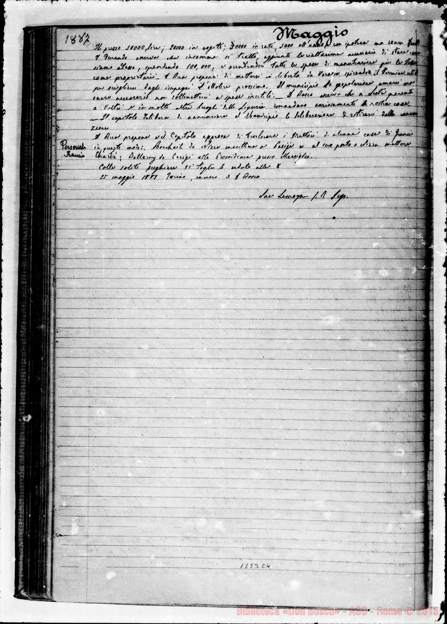 Fotogramma C 4 — Verbali delle Riunioni Capitolari. Vol. I (14-12-1883). Ms. Lemoyne, segr.