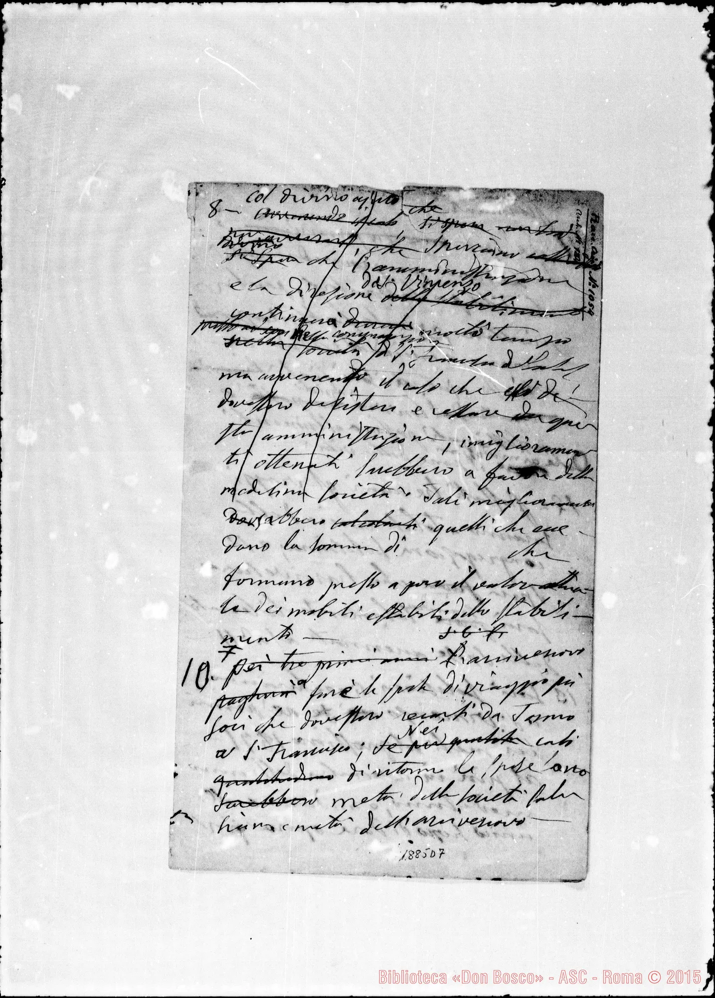 Fotogramma D 7 — S. Francisco (California): Progetto di convenzione. Ms. autogr. Bosco