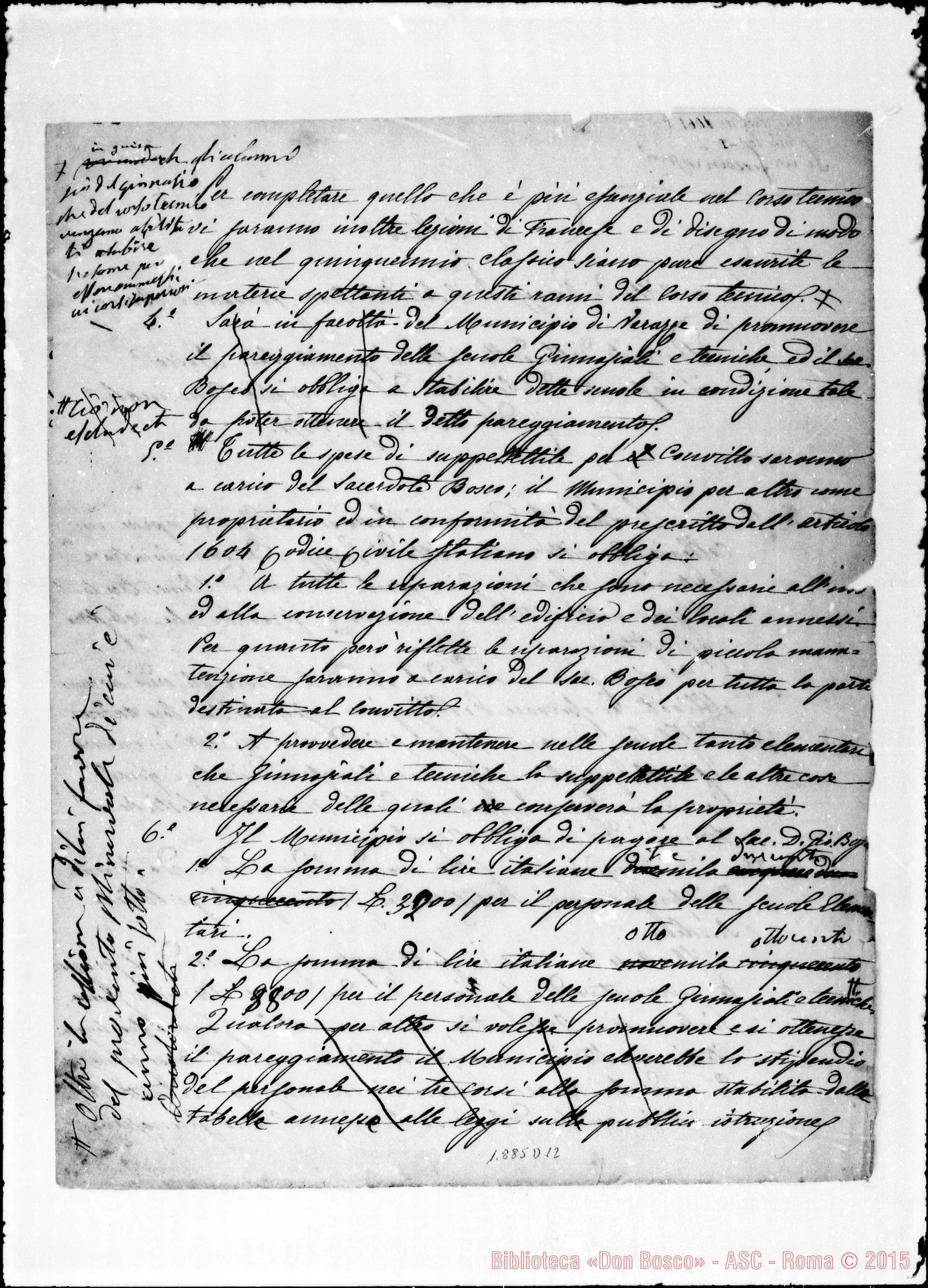 Fotogramma D 12 — Varazze: Capitolato. Ms. con correz. E aggiunte autogr. Bosco