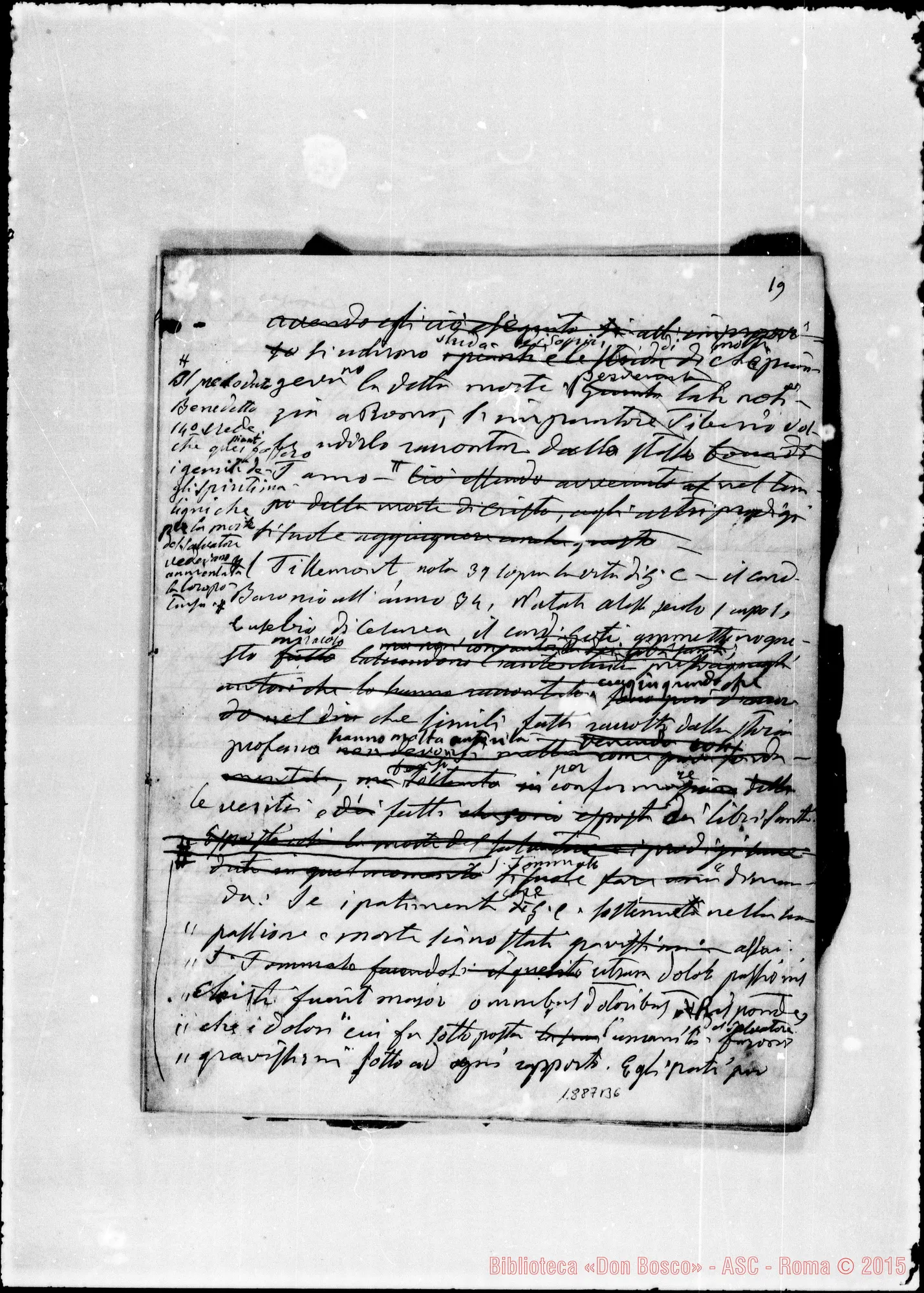 Fotogramma B 6 — Nello stesso documento anteriore, «lo lo espongo…» Ms. autogr. Bosco: discorso sulle sette parole di Gesù tenuto all’Arcadia il Venerdì Santo 1876