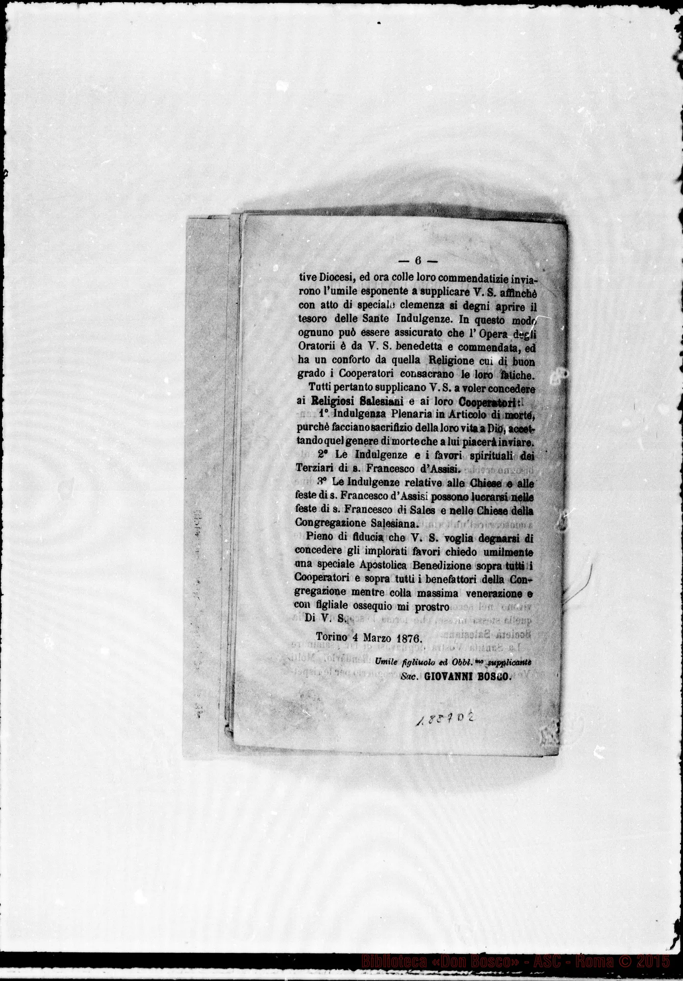 Fotogramma D 2 — «Modo pratico per giovare…» Stampato. Autogr. Bosco A prima pagina