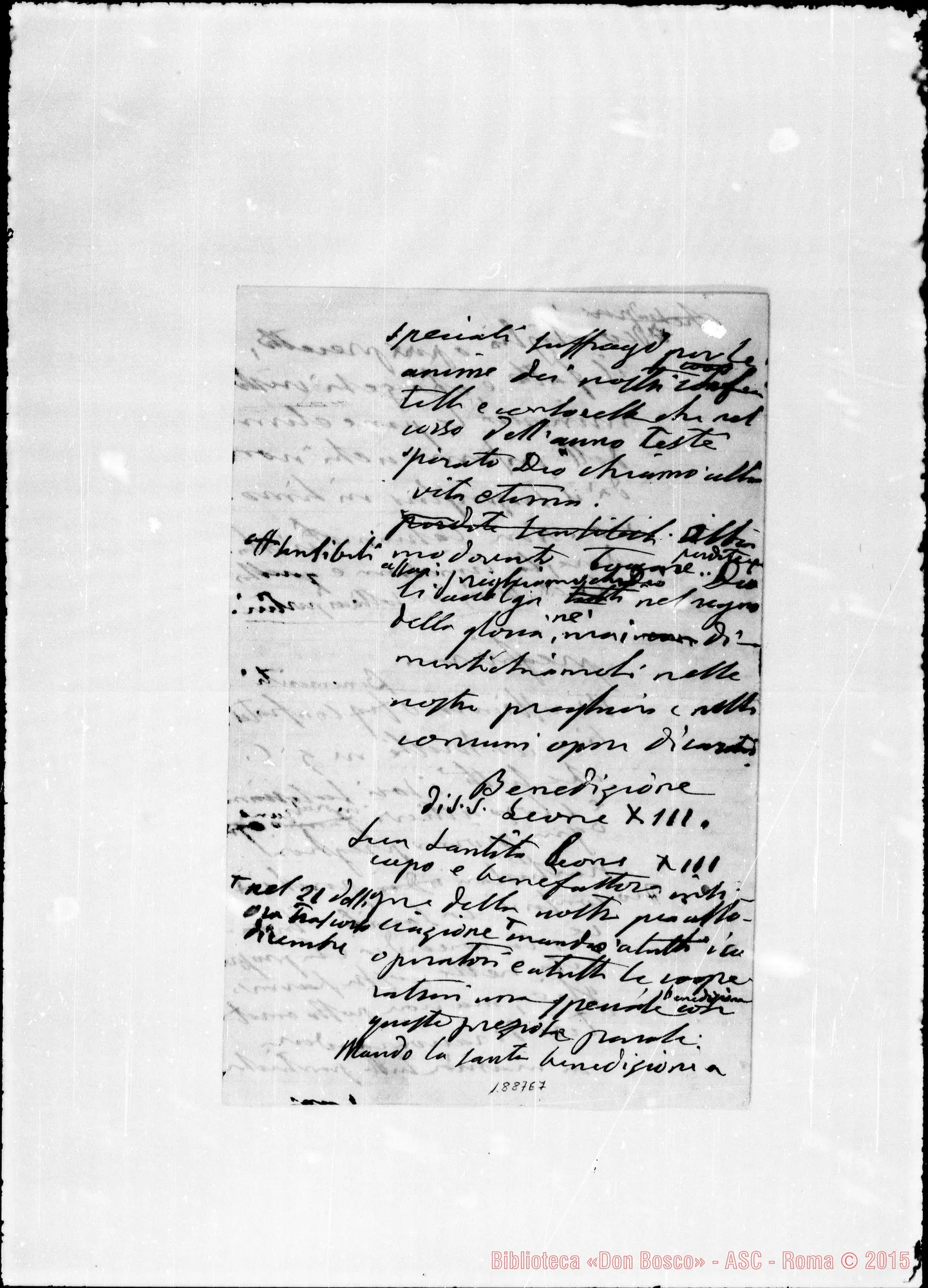 Fotogramma E 7 — «Mezzi materiali…» Ms. autogr. Bosco