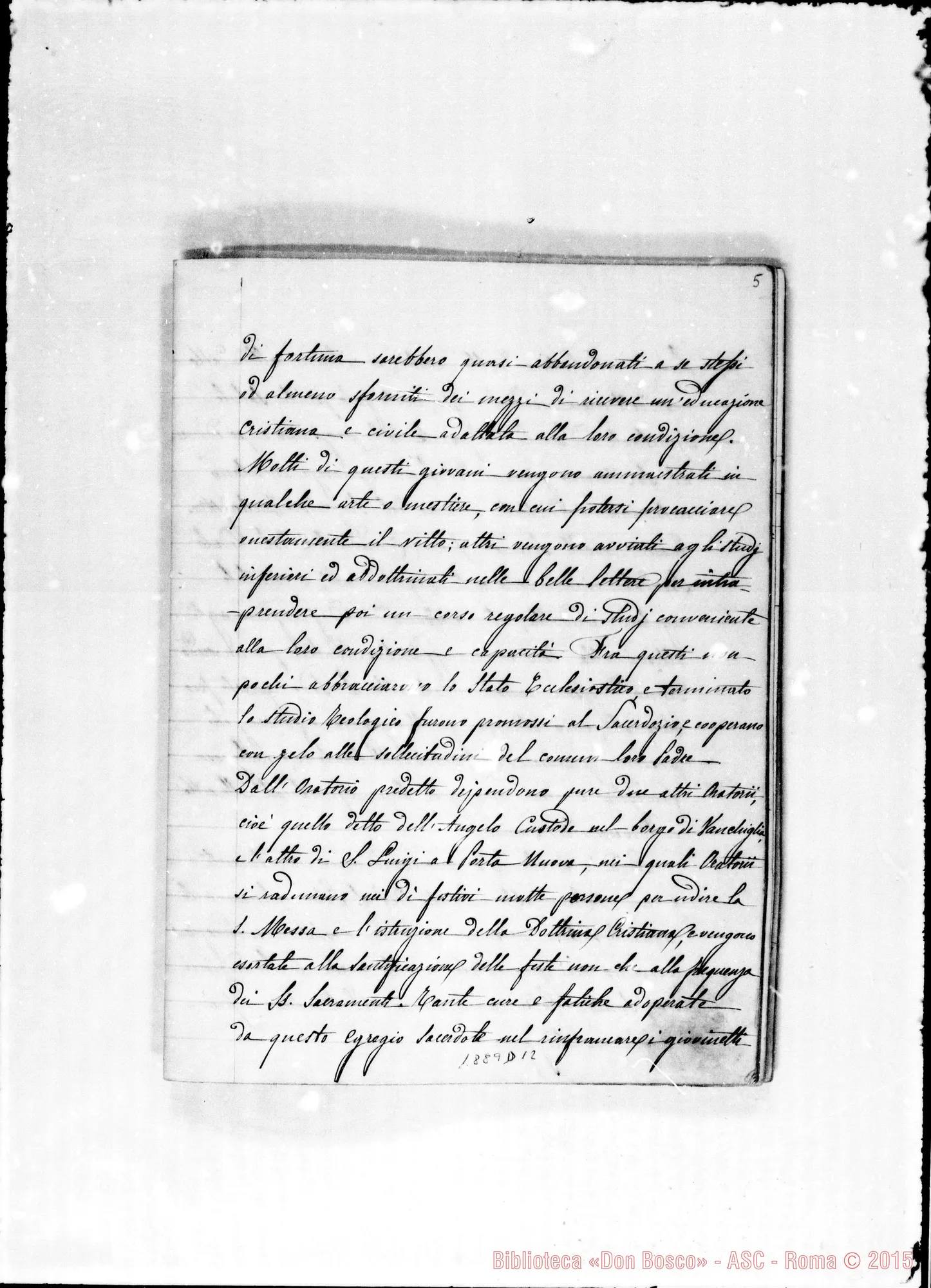 Fotogramma D 12 — Commendatizie di parecchi vescovi E cardinali. Quaderno ms. Berto. Copia