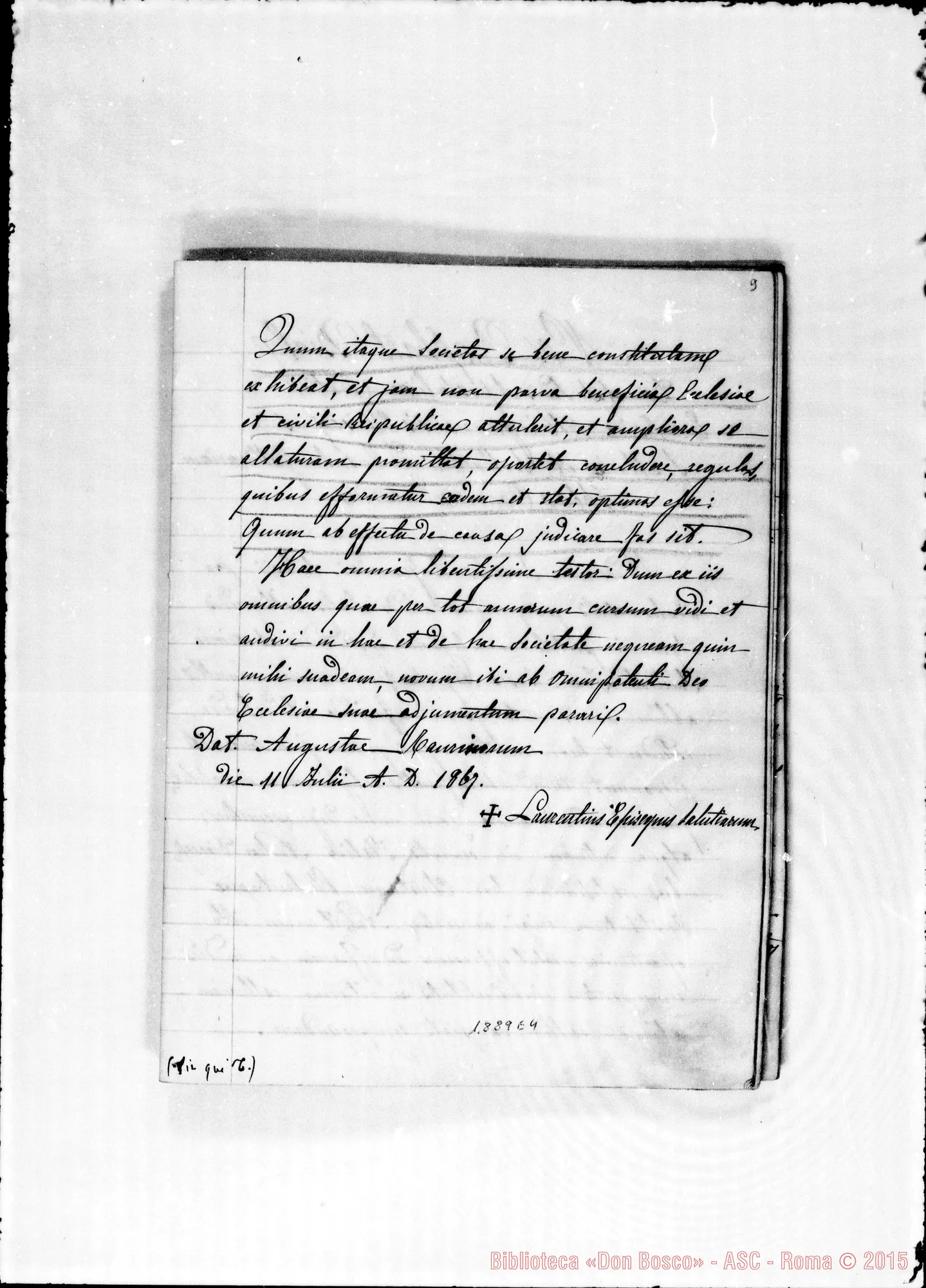 Fotogramma E 4 — Commendatizie di parecchi vescovi E cardinali. Quaderno ms. Berto. Copia