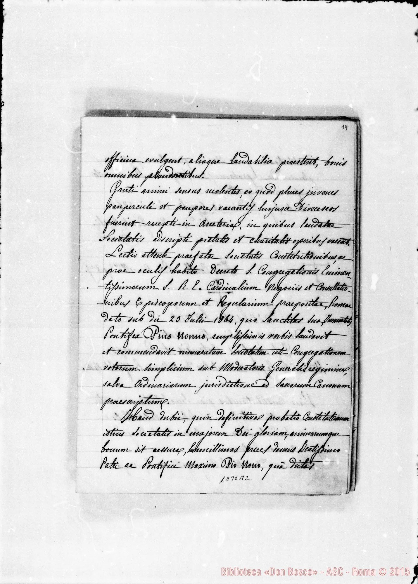 Fotogramma A 2 — Commendatizie di parecchi vescovi E cardinali. Quaderno ms. Berto. Copia