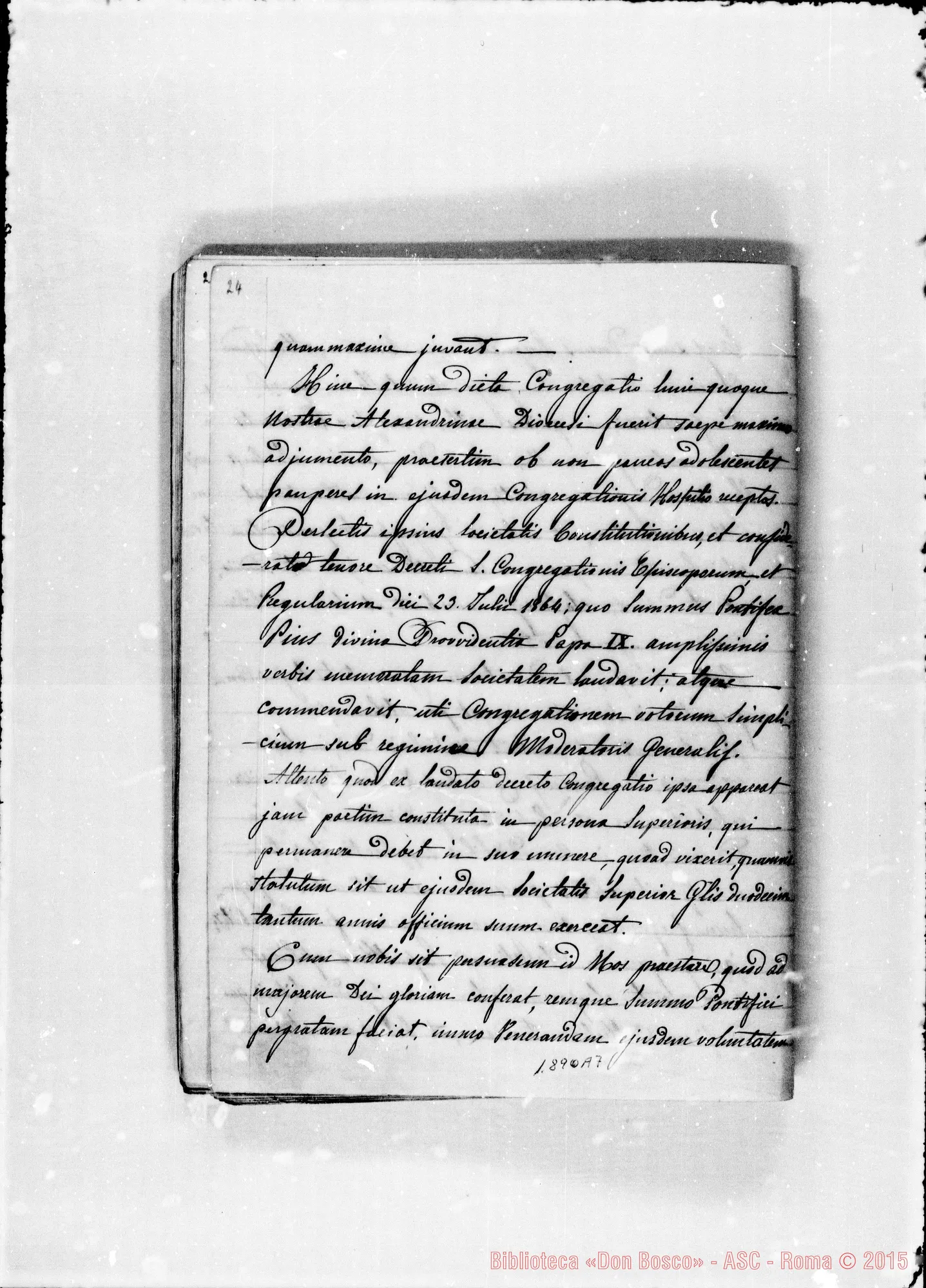 Fotogramma A 7 — Commendatizie di parecchi vescovi E cardinali. Quaderno ms. Berto. Copia