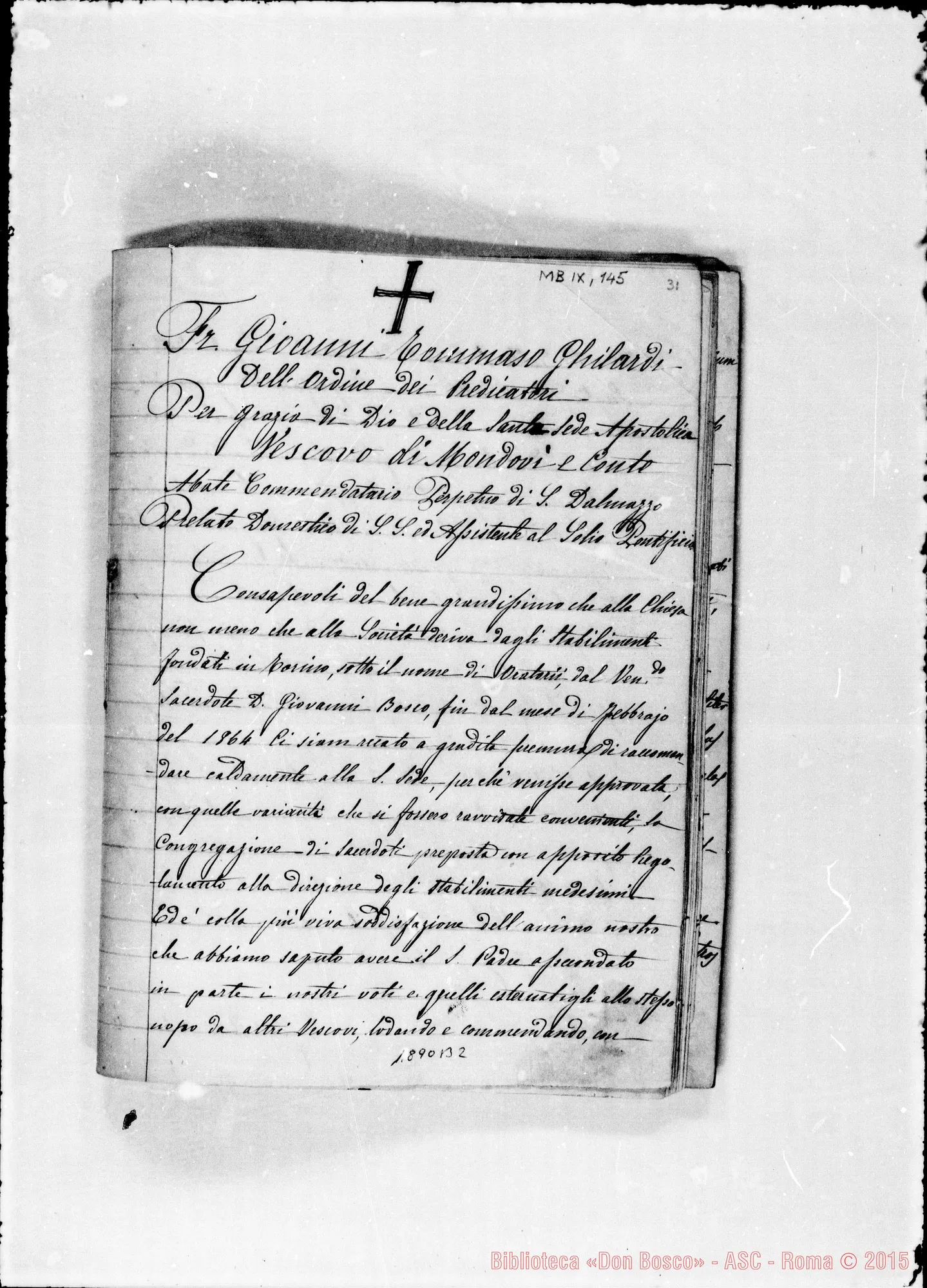 Fotogramma B 2 — Commendatizie di parecchi vescovi E cardinali. Quaderno ms. Berto. Copia