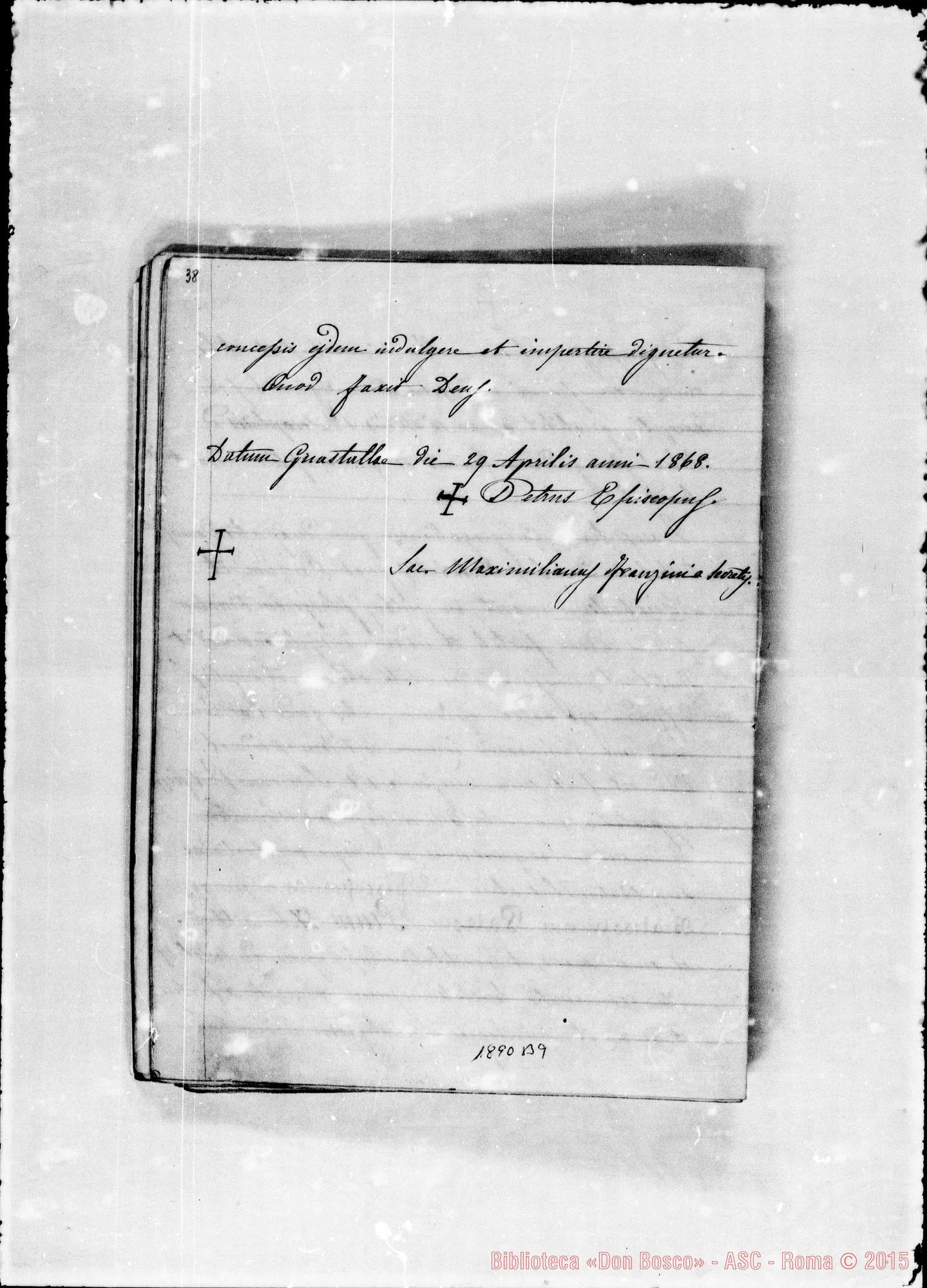 Fotogramma B 9 — Commendatizie di parecchi vescovi E cardinali. Quaderno ms. Berto. Copia