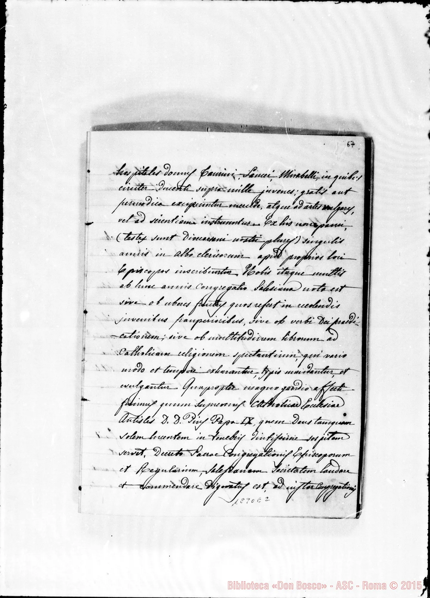 Fotogramma E 2 — Commendatizie di parecchi vescovi E cardinali. Quaderno ms. Berto. Copia