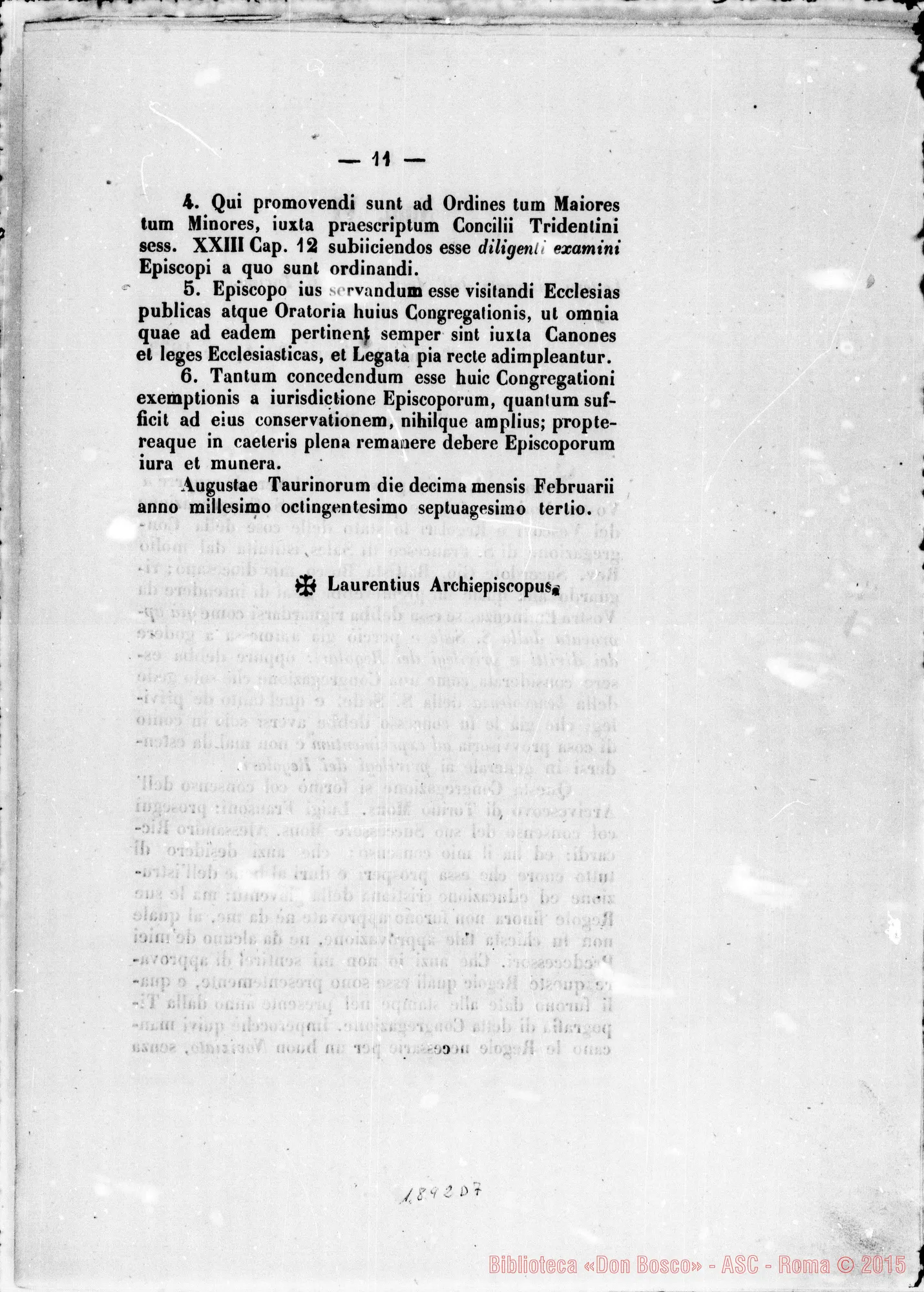Fotogramma D 7 — Congreg. dei VV. E RR. sull’approvazione… Stampato