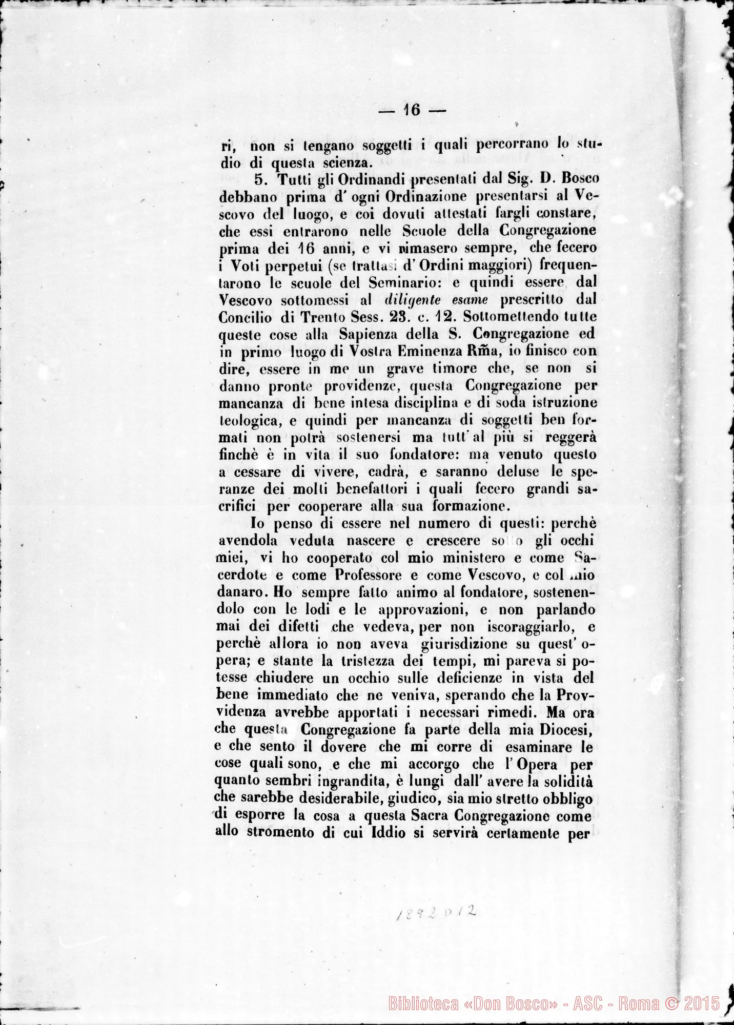 Fotogramma D 12 — Congreg. dei VV. E RR. sull’approvazione… Stampato