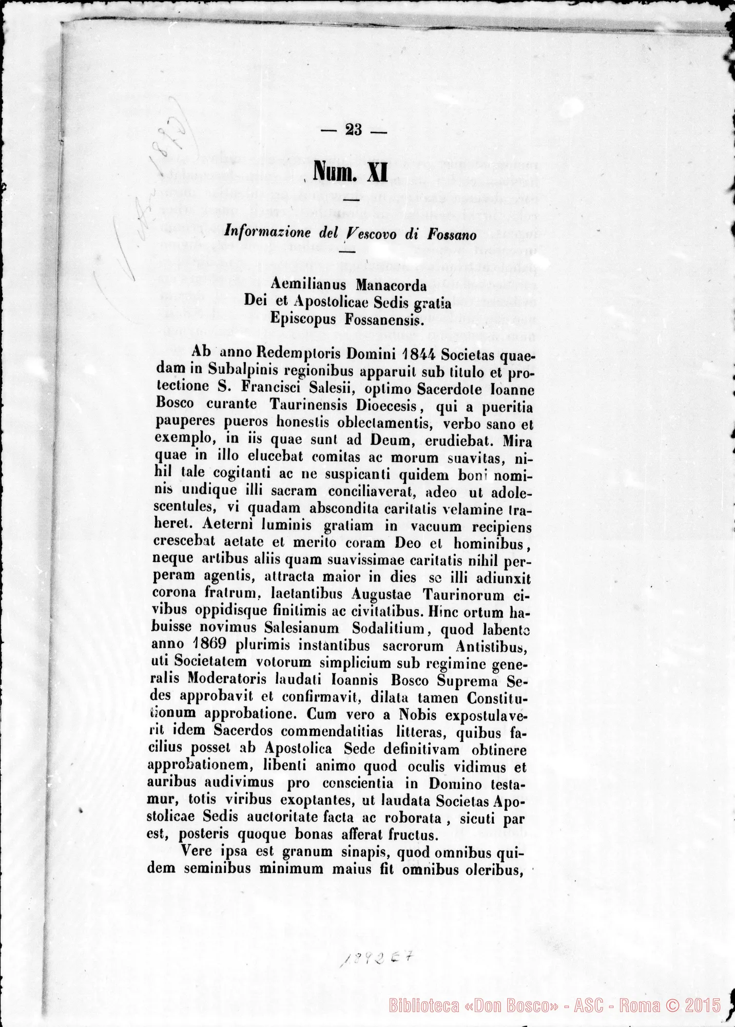 Fotogramma E 7 — Congreg. dei VV. E RR. sull’approvazione… Stampato