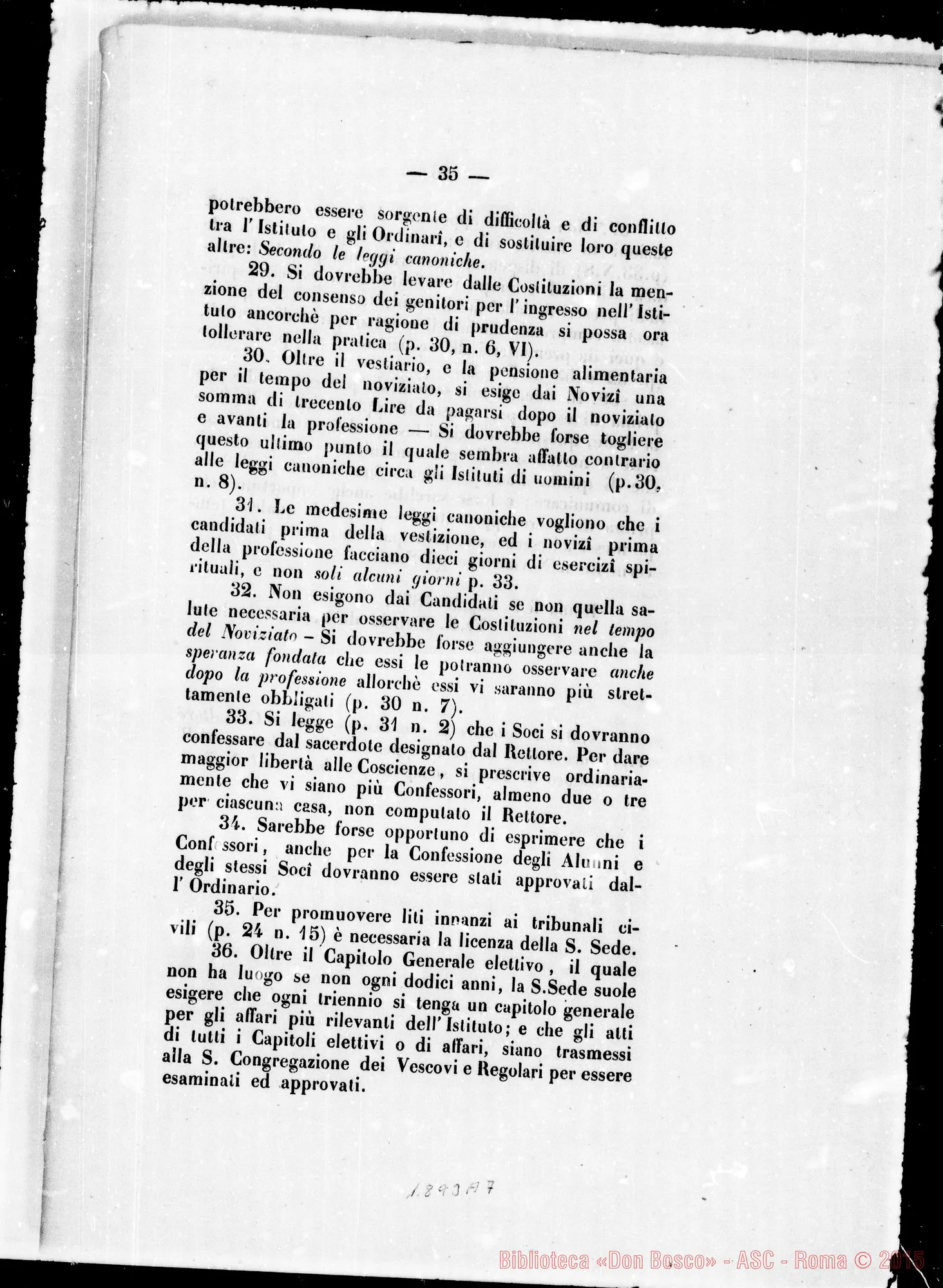 Fotogramma A 7 — Congreg. dei VV. E RR. sull’approvazione… Stampato