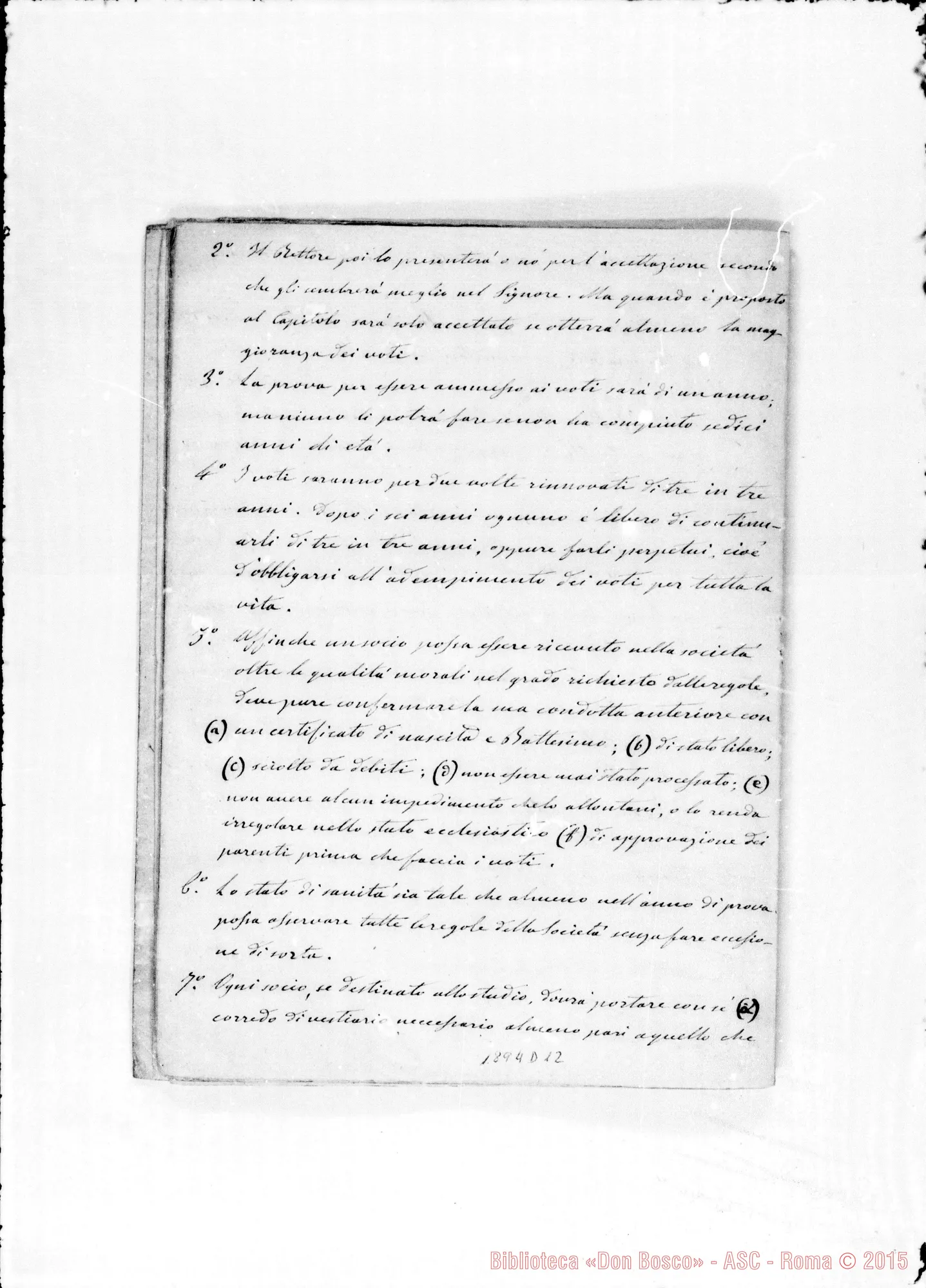 Fotogramma D 12 — Copia frammentaria: «Forma della Società…» (59-60)
