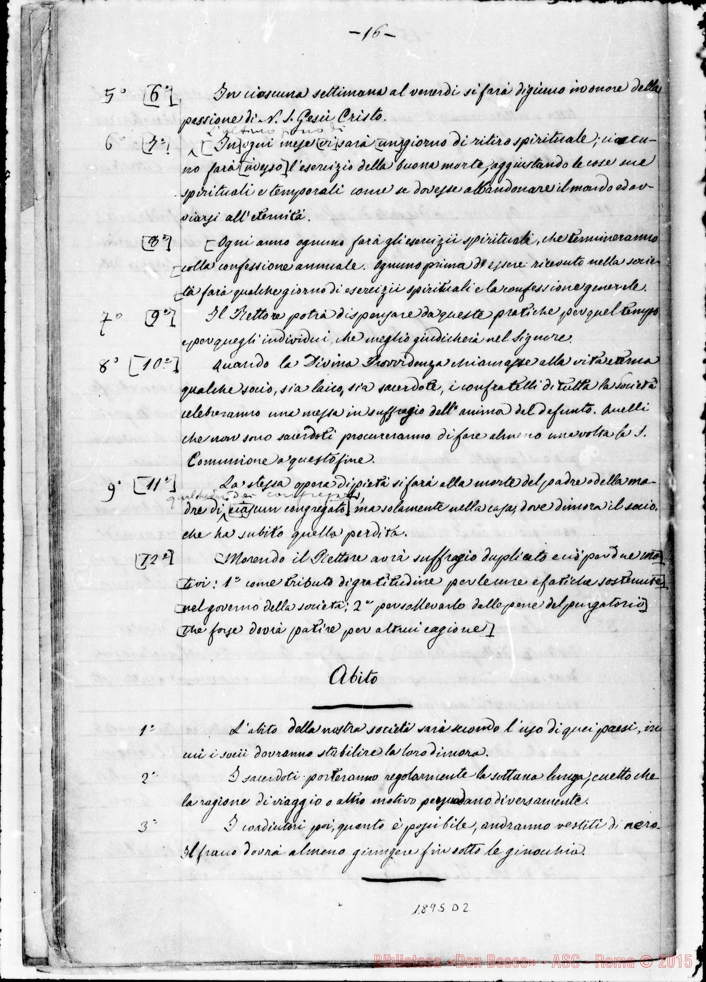 Fotogramma D 2 — Una copia come questa fu inviata A Mons. Fransoni con firme E supplica