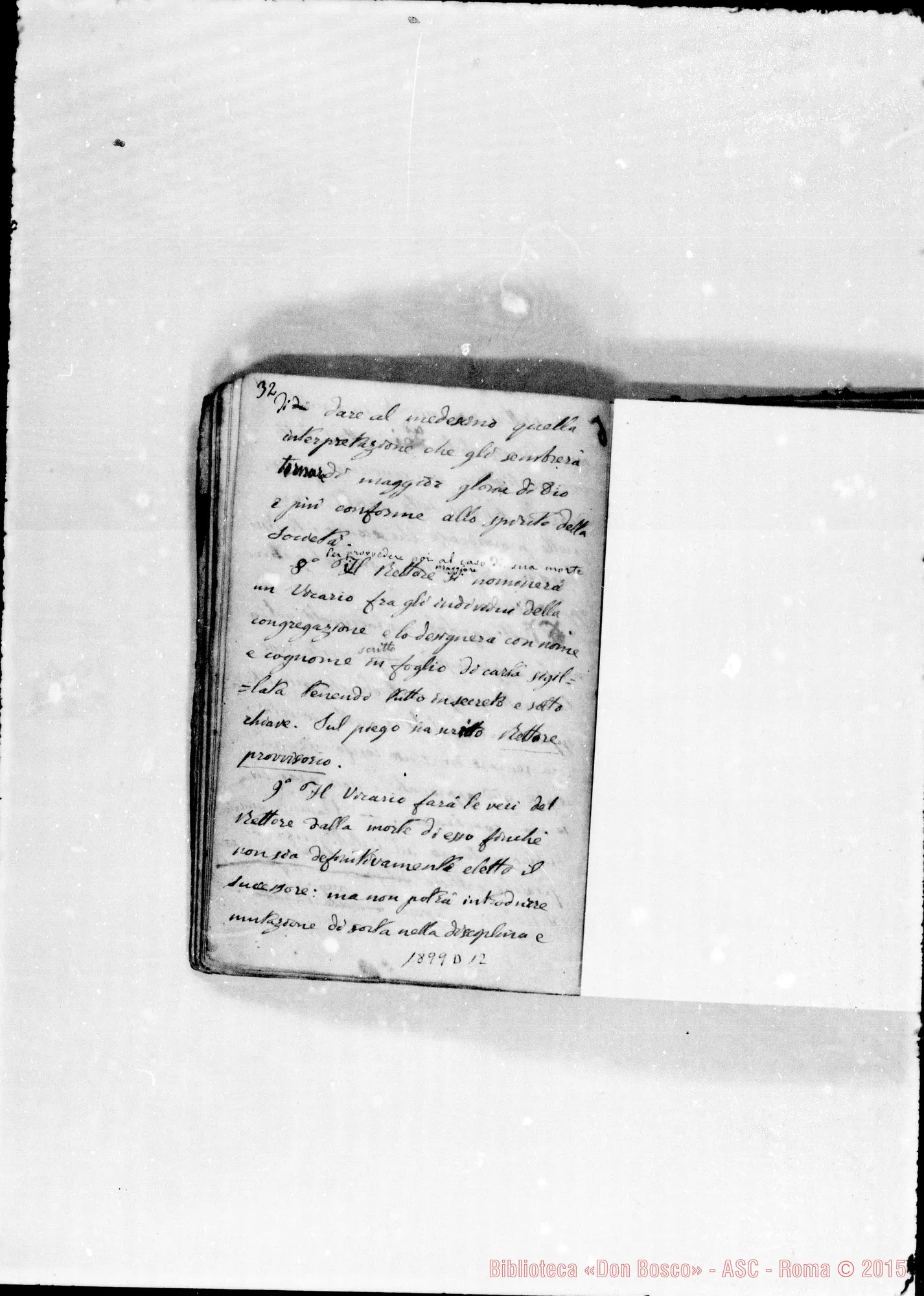 Fotogramma D 12 — Quaderno contenendo: Regolamento antico, circolari di D. Bosco, deliberazioni prese nelle conferenze E Capitoli, elenco dei soci…
