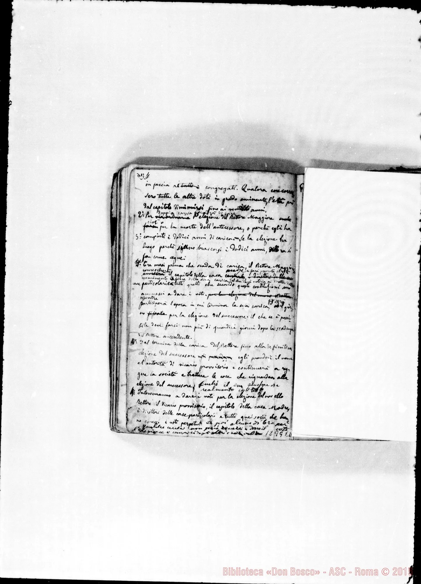 Fotogramma E 2 — Quaderno contenendo: Regolamento antico, circolari di D. Bosco, deliberazioni prese nelle conferenze E Capitoli, elenco dei soci…
