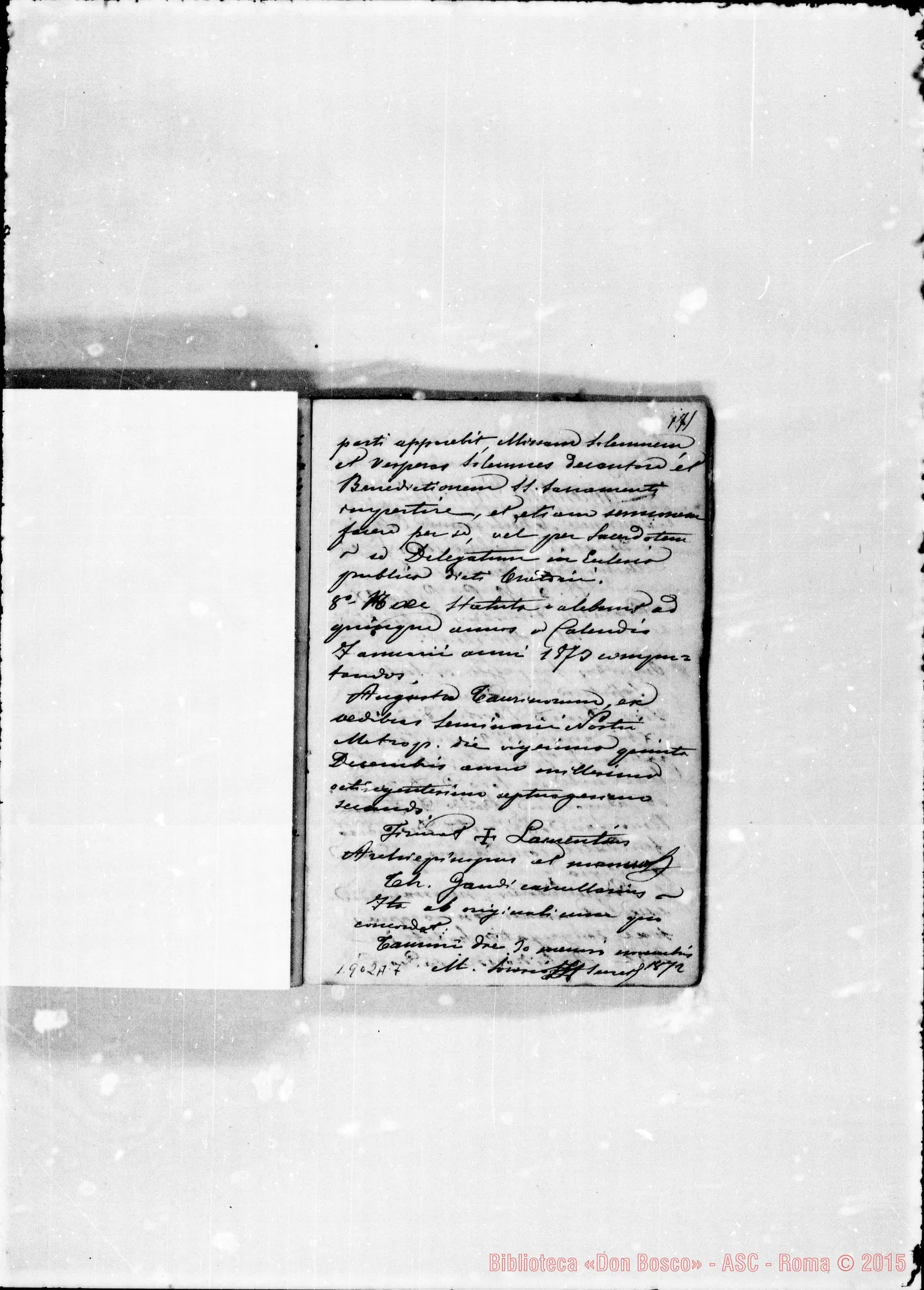 Fotogramma A 7 — Quaderno contenendo: Regolamento antico, circolari di D. Bosco, deliberazioni prese nelle conferenze E Capitoli, elenco dei soci…