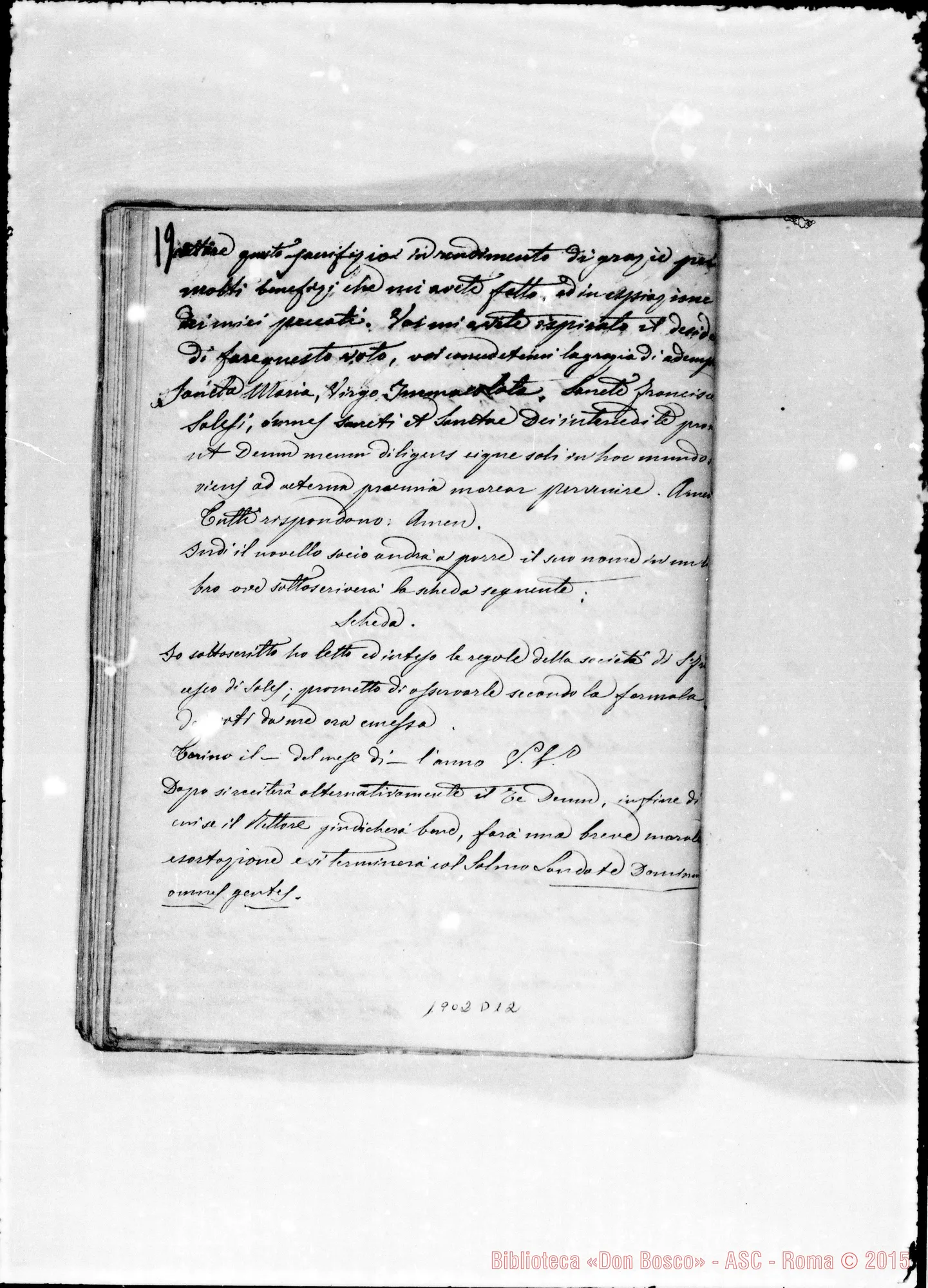 Fotogramma D 12 — Copia senza correzioni, posteriore al Decretum laudis