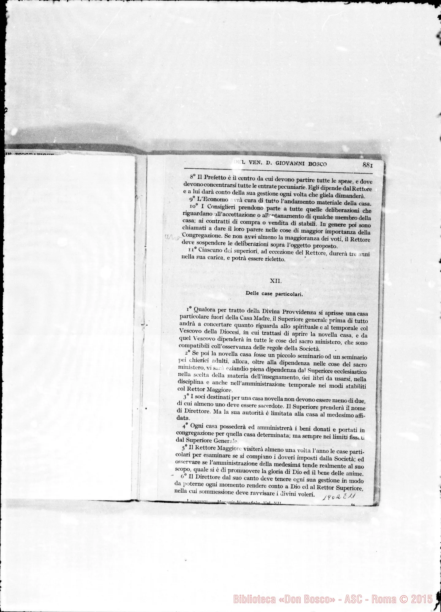 Fotogramma E 11 — Regole inviate A Roma nel 1864. Commendatizie. Breve notizia. Stampato