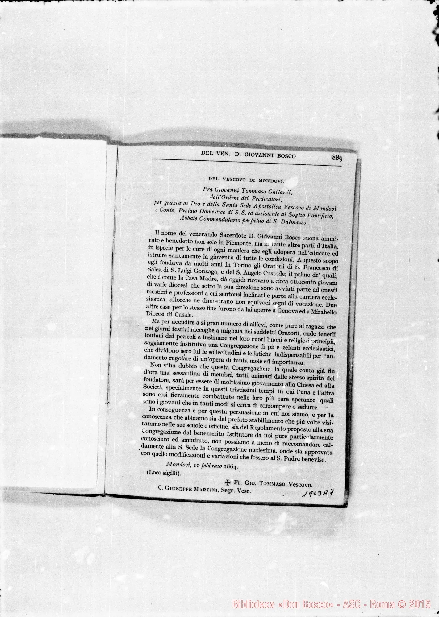 Fotogramma A 7 — Regole inviate A Roma nel 1864. Commendatizie. Breve notizia. Stampato