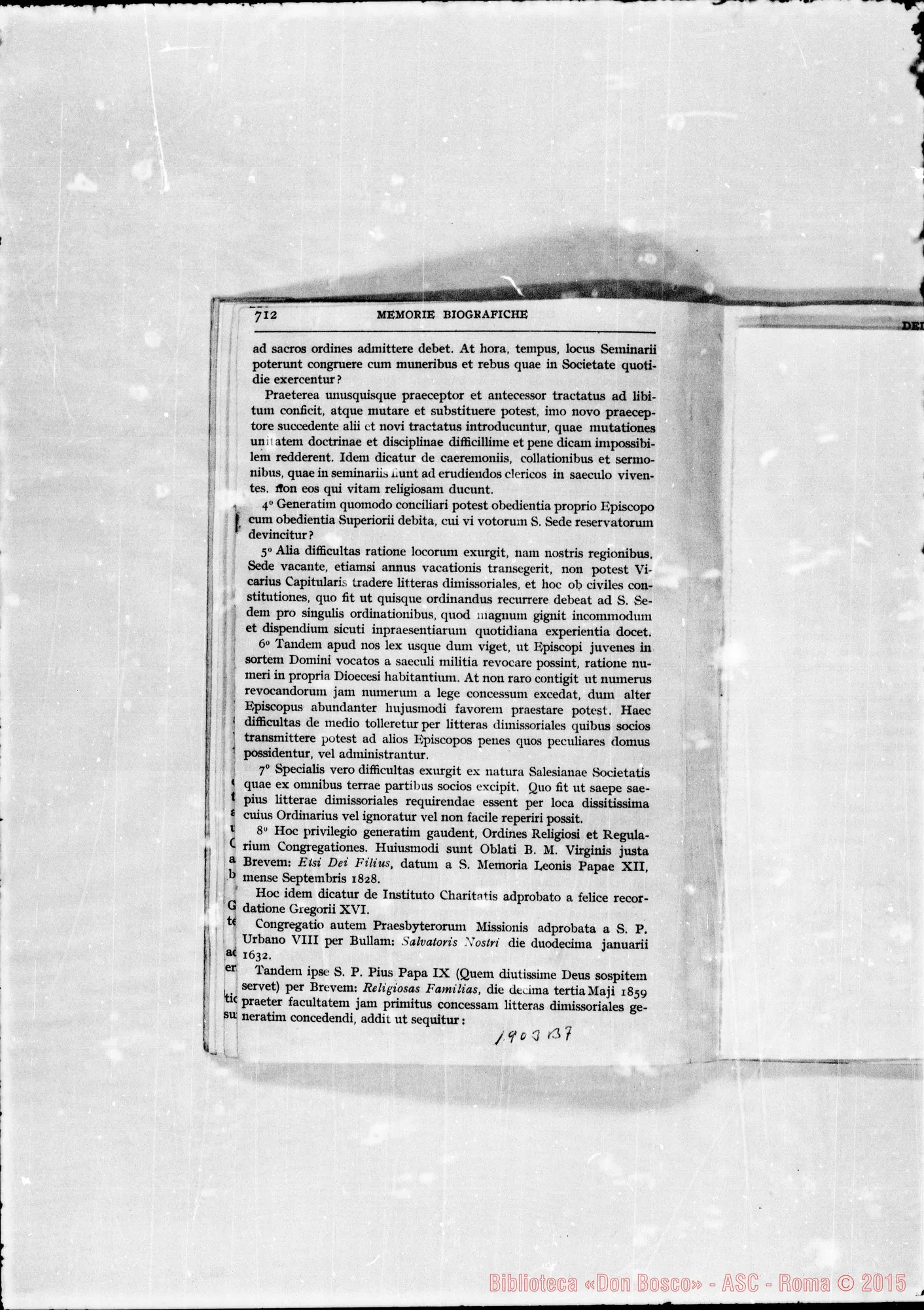 Fotogramma B 7 — Decretum laudis. Animadversiones. Stampato