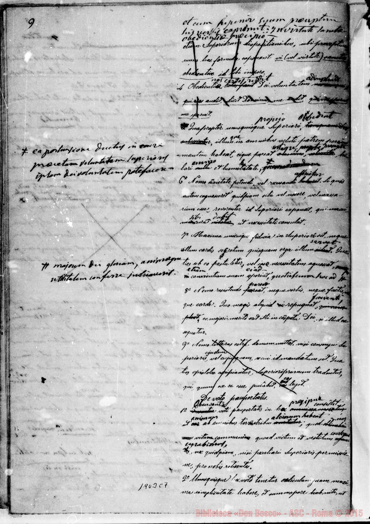 Fotogramma C 7 — Una delle prime copie in lingua Latina. Correzioni autogr. Bosco