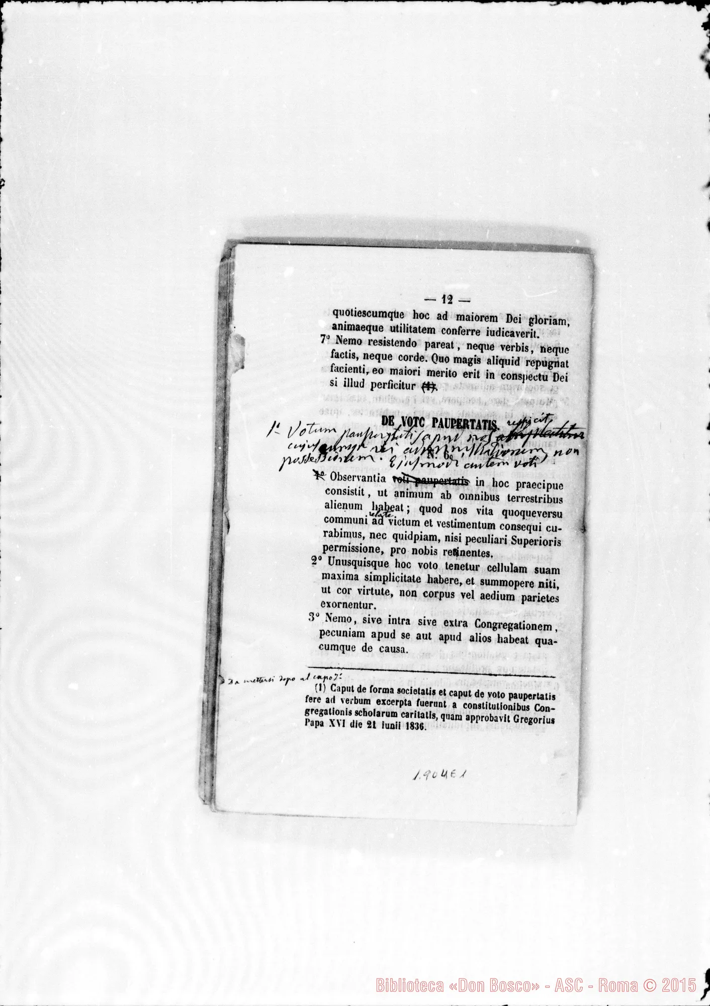 Fotogramma E 1 — Redazione latina stampata con correz. Rua E Bosco
