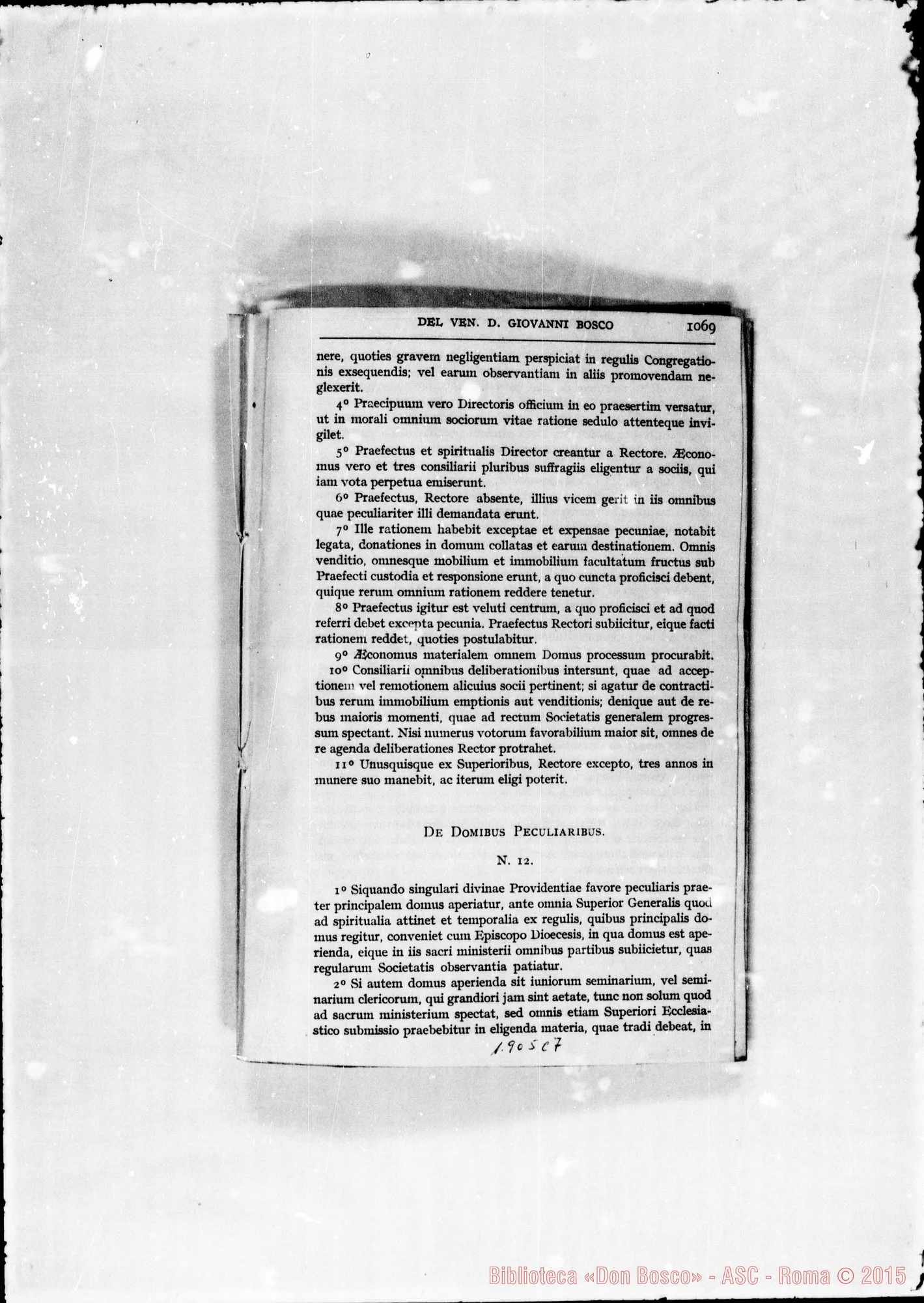 Fotogramma C 7 — Redazione latina del 1867 riprodotta sulle «Memorie Biografiche»