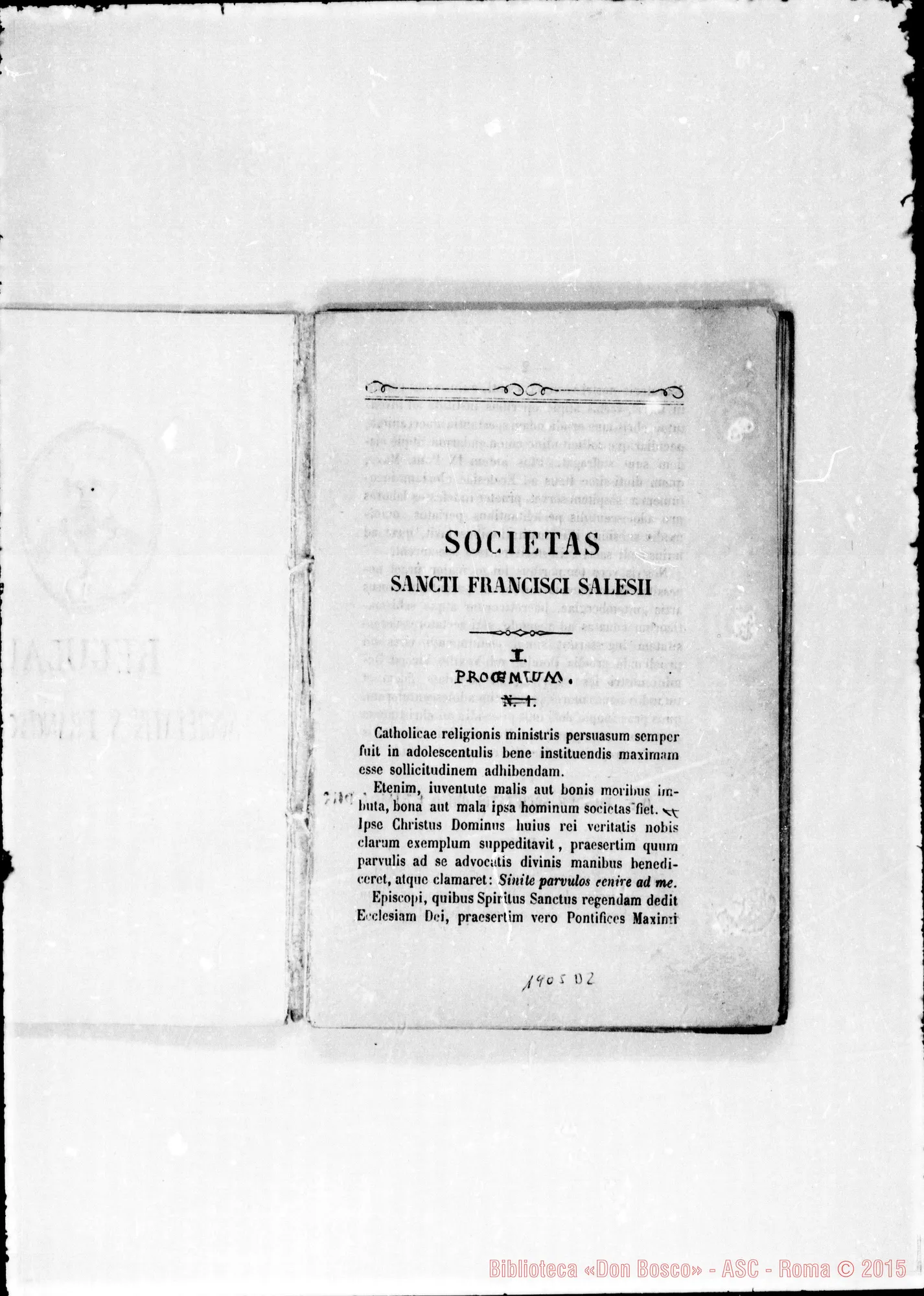 Fotogramma D 2 — Redazione latina stampata del 1867. Annotaz. ms. coeva E D. Amedei