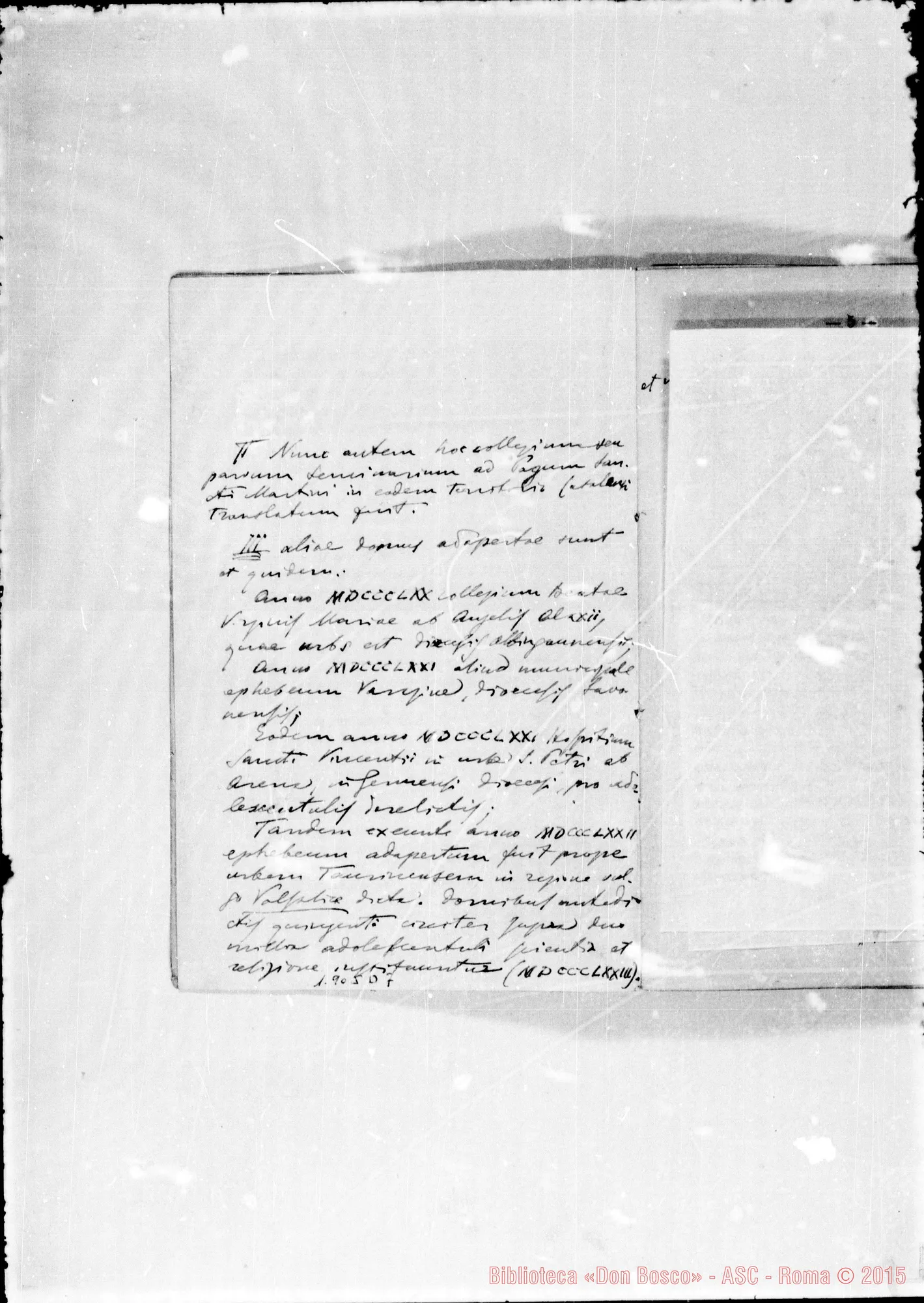 Fotogramma D 7 — Redazione latina stampata del 1867. Annotaz. ms. coeva E D. Amedei