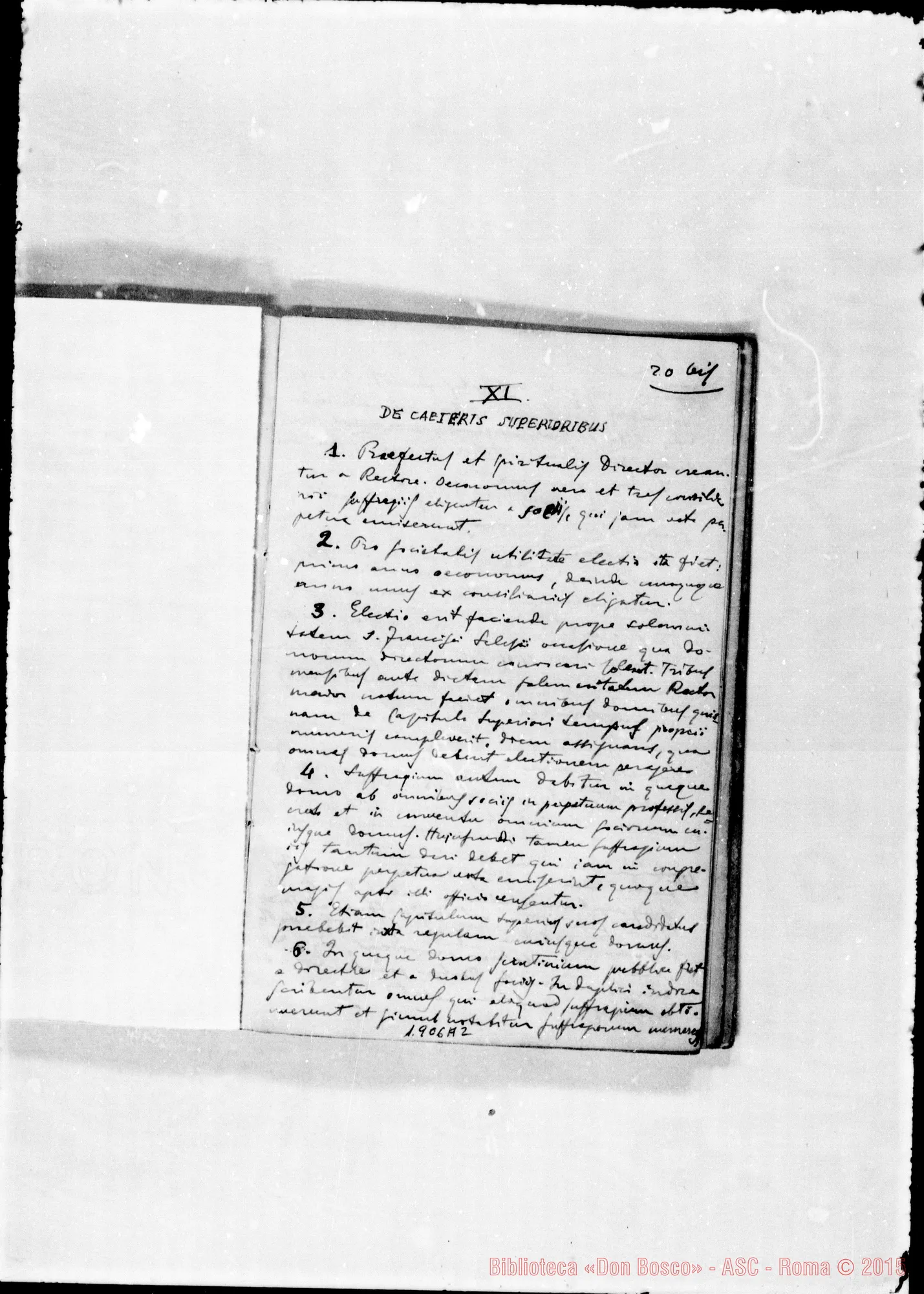 Fotogramma A 2 — Redazione latina stampata del 1867. Annotaz. ms. coeva E D. Amedei