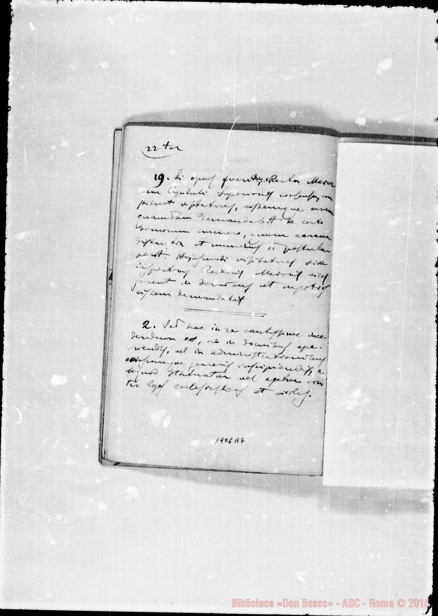 Fotogramma A 7 — Redazione latina stampata del 1867. Annotaz. ms. coeva E D. Amedei
