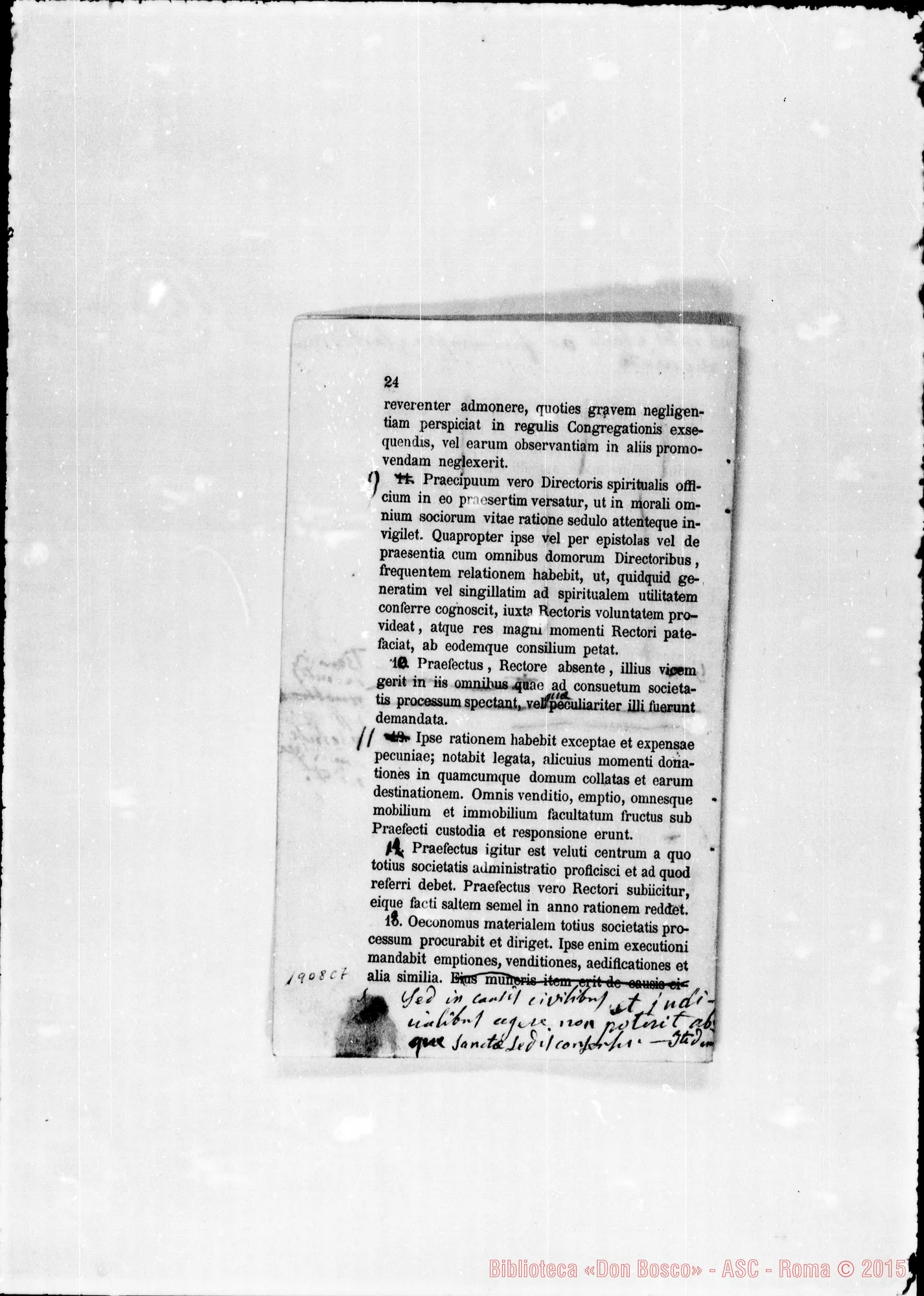 Fotogramma C 7 — Redazione latina stampata con correz. autogr. Bosco