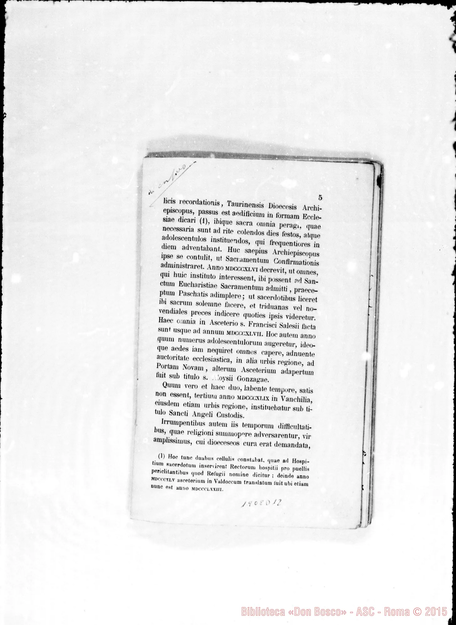Fotogramma D 12 — Redazione stampata nel 1873 con annotaz. di D. Amedei