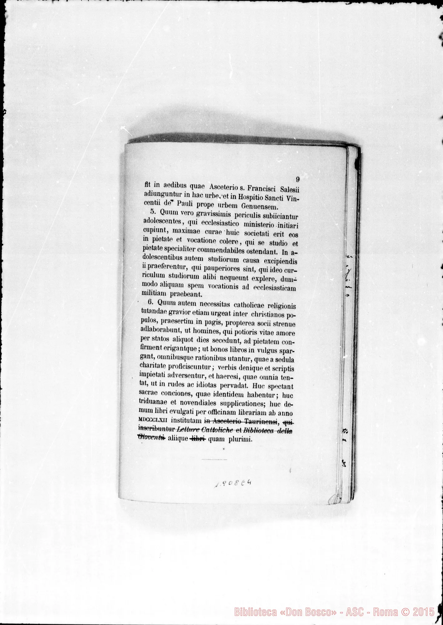 Fotogramma E 4 — Redazione stampata nel 1873 con annotaz. di D. Amedei