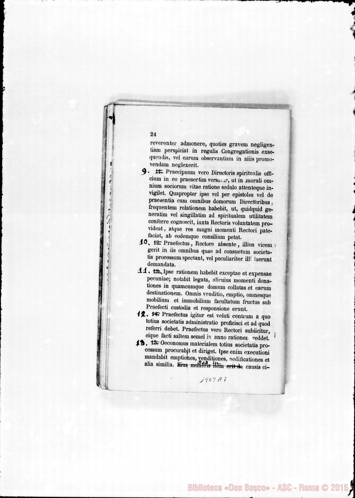 Fotogramma A 7 — Redazione stampata nel 1873 con annotaz. di D. Amedei