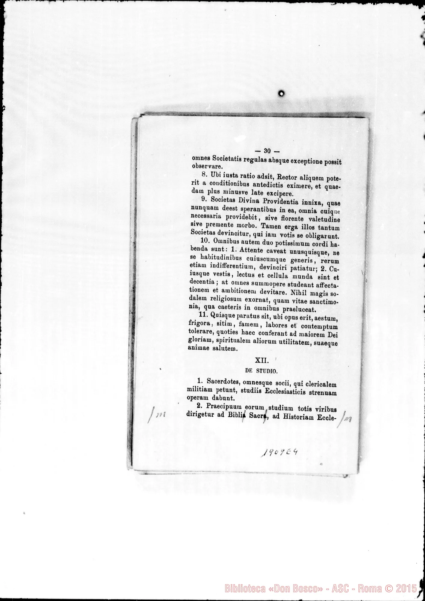 Fotogramma E 4 — Edizione latina stampata. Typis S.C. Prop. Fide. Correz. autogr. Bosco