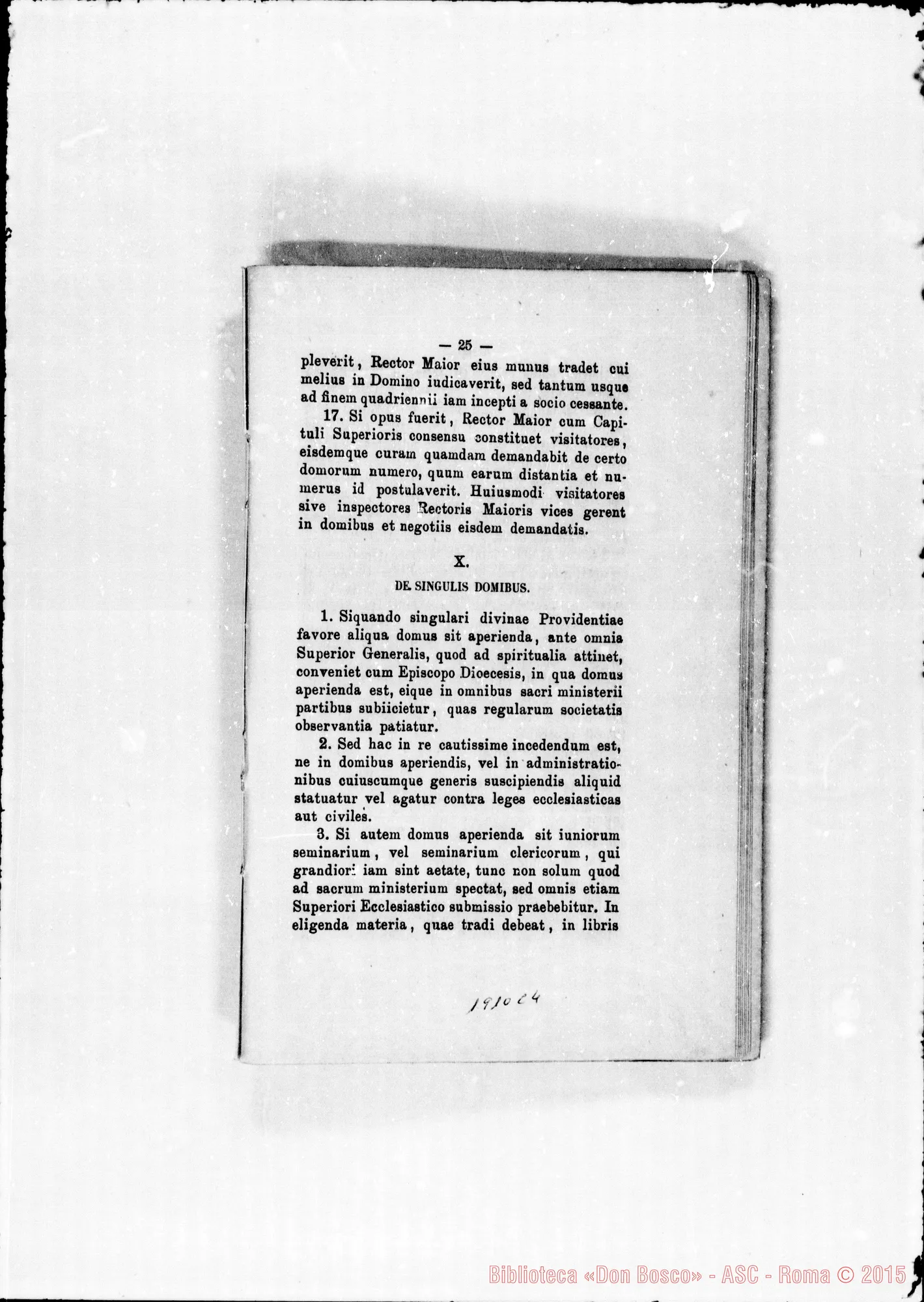 Fotogramma C 4 — Edizione latina stampata. Typis S.C. Prop. Fide. Annotaz. Amedei
