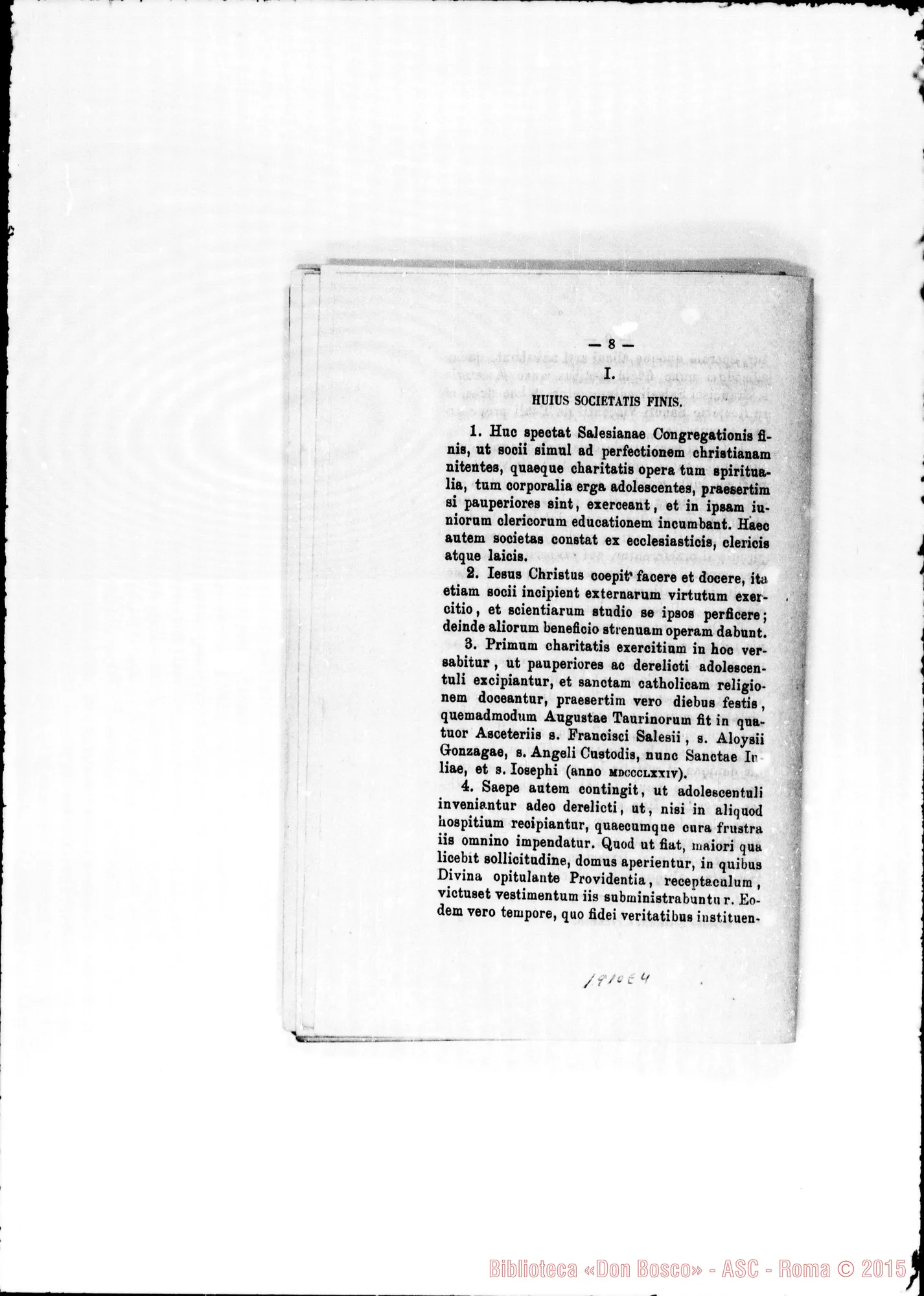 Fotogramma E 4 — Edizione latina stampata. Ms. in copertina
