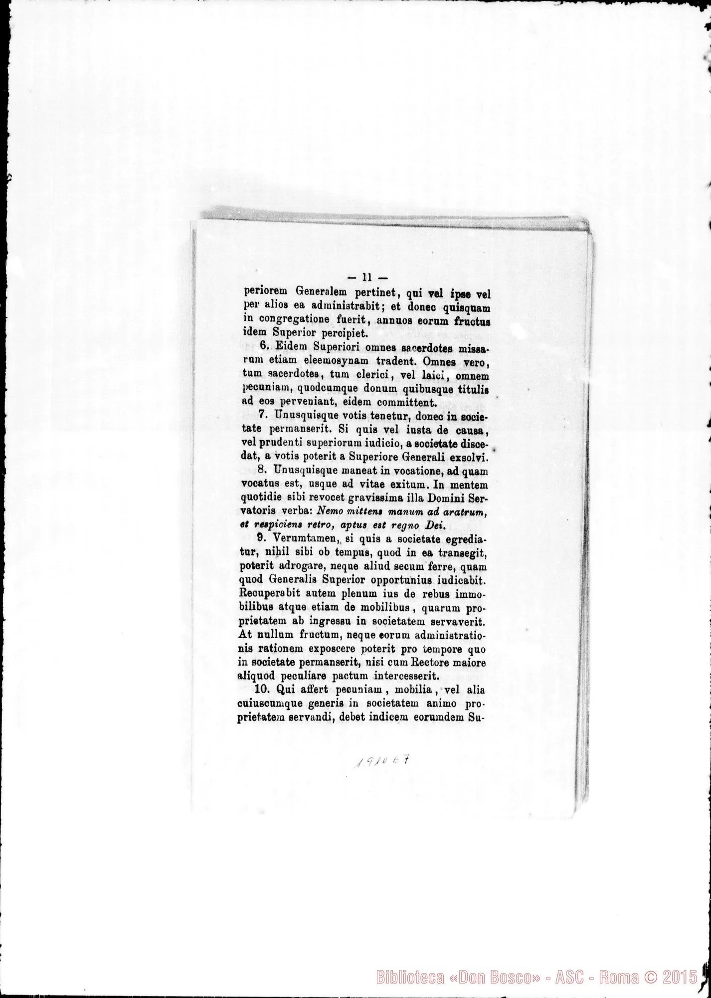 Fotogramma E 7 — Edizione latina stampata. Ms. in copertina